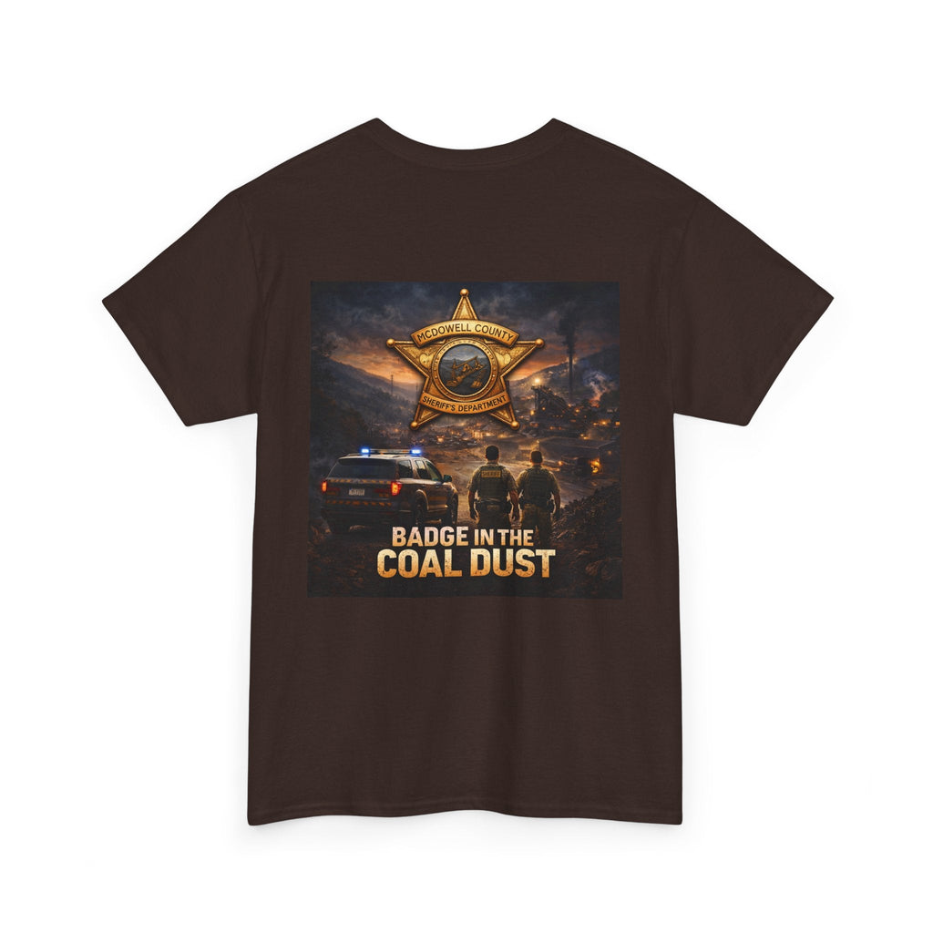 T-Shirt: McDowell Badge in the Coal Dust: West Virginia Line Police Tribute Tee - Cecil Odell Music