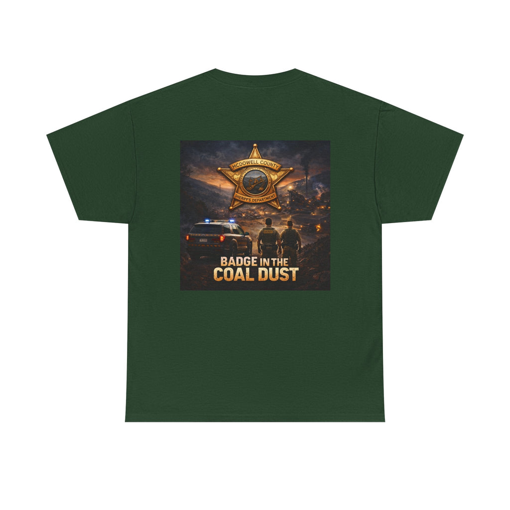 T-Shirt: McDowell Badge in the Coal Dust: West Virginia Line Police Tribute Tee - Cecil Odell Music