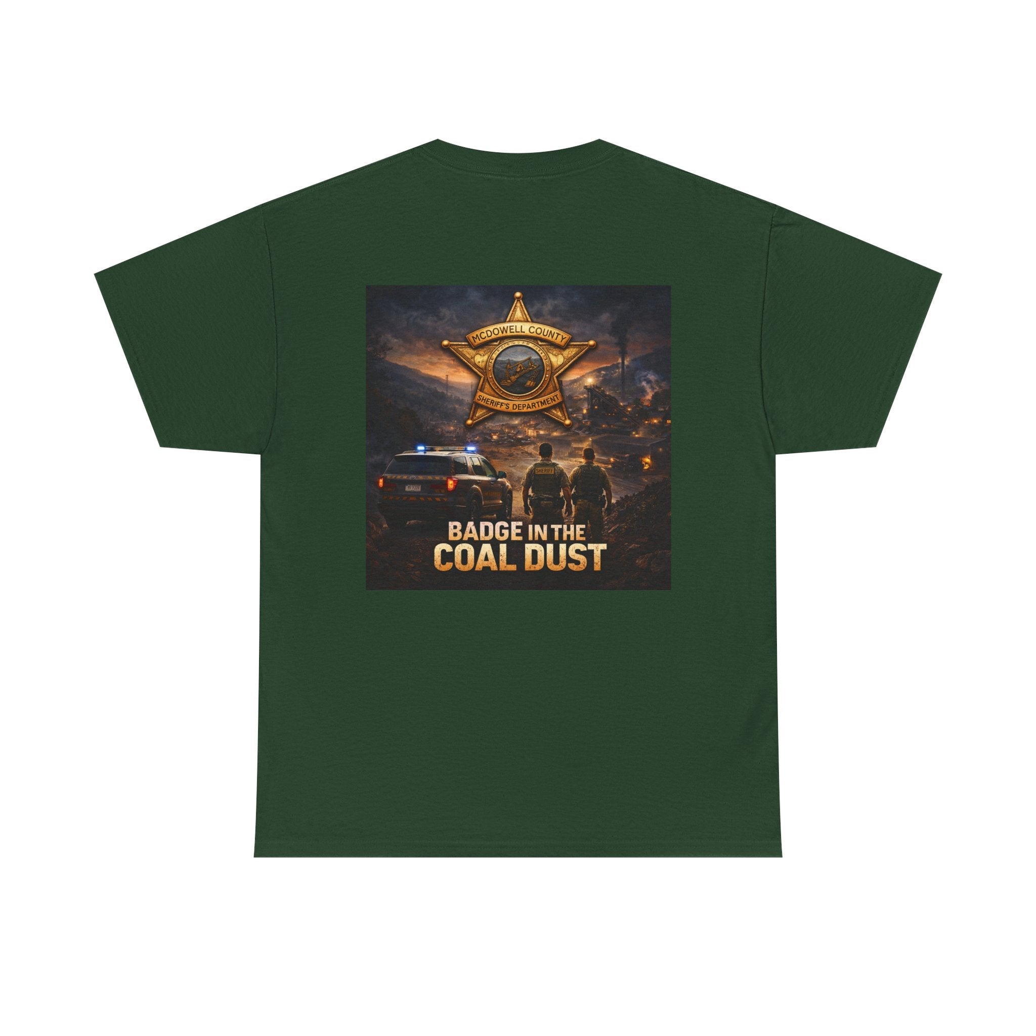 T-Shirt: McDowell Badge in the Coal Dust: West Virginia Line Police Tribute Tee - Cecil Odell Music