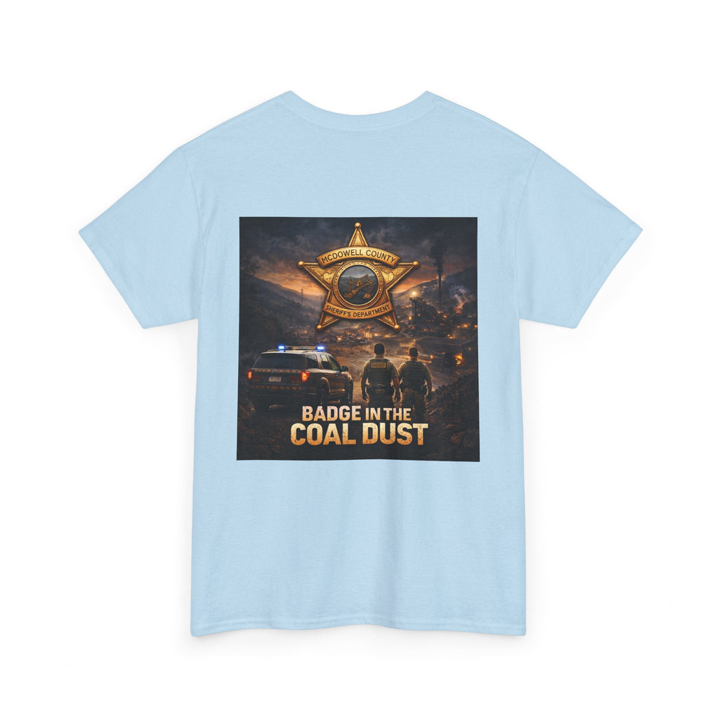 T-Shirt: McDowell Badge in the Coal Dust: West Virginia Line Police Tribute Tee - Cecil Odell Music