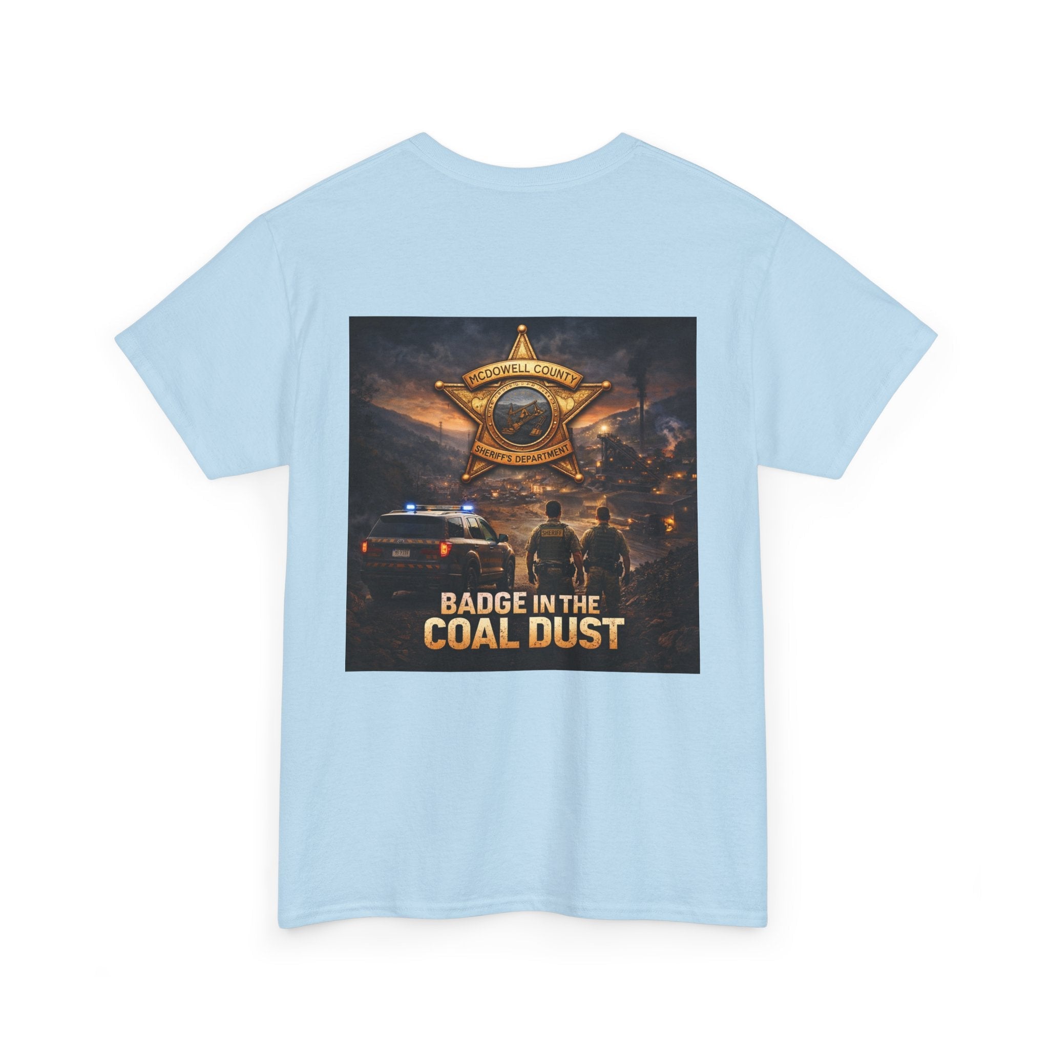 T-Shirt: McDowell Badge in the Coal Dust: West Virginia Line Police Tribute Tee - Cecil Odell Music