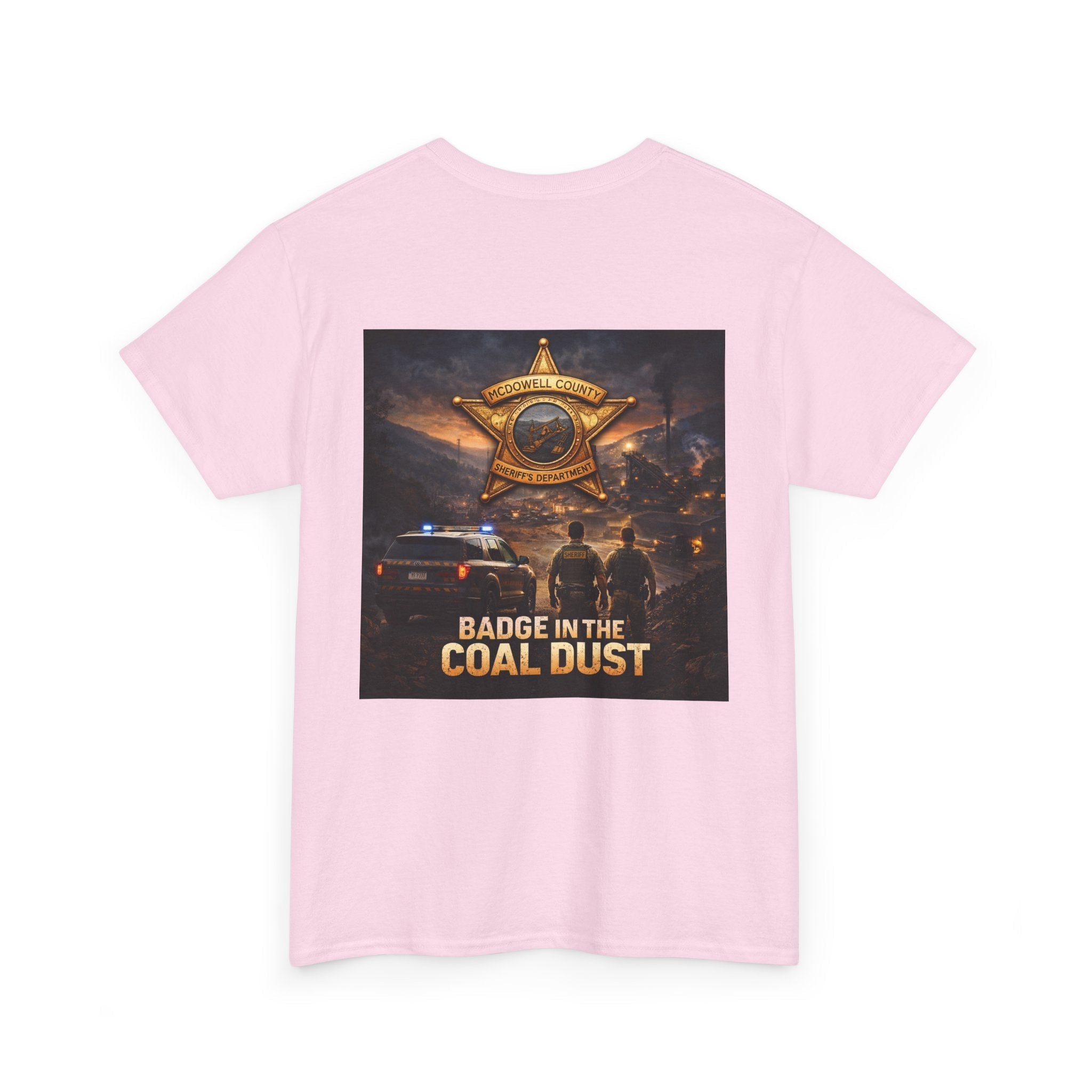 T-Shirt: McDowell Badge in the Coal Dust: West Virginia Line Police Tribute Tee - Cecil Odell Music
