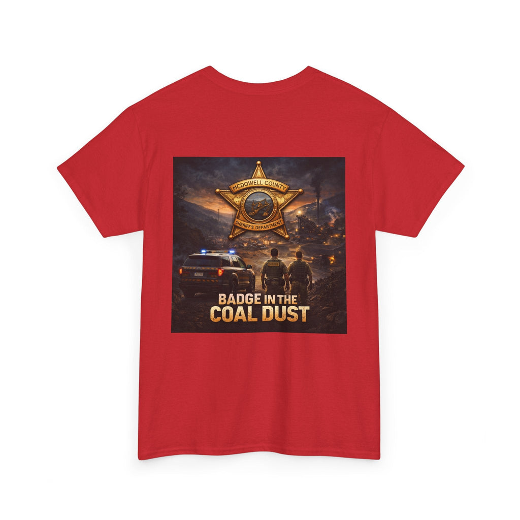 T-Shirt: McDowell Badge in the Coal Dust: West Virginia Line Police Tribute Tee - Cecil Odell Music