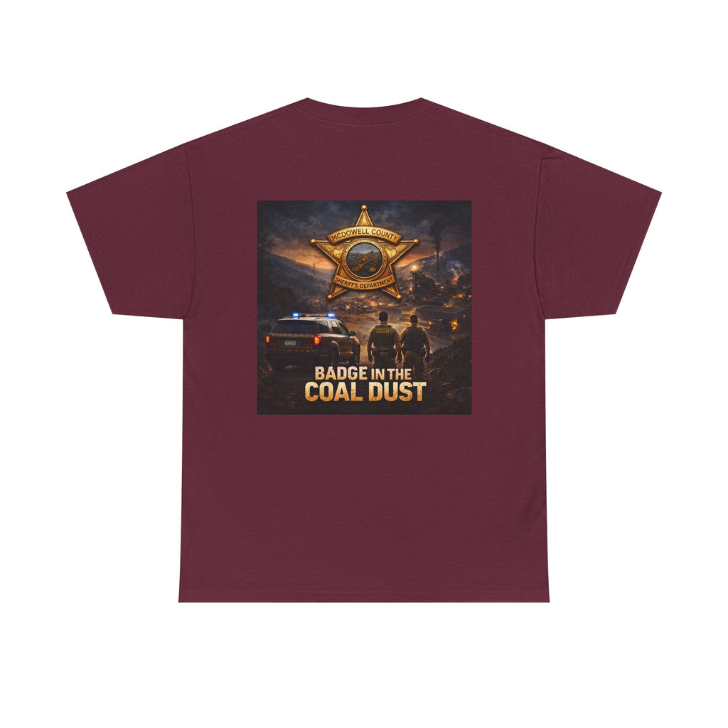 T-Shirt: McDowell Badge in the Coal Dust: West Virginia Line Police Tribute Tee - Cecil Odell Music