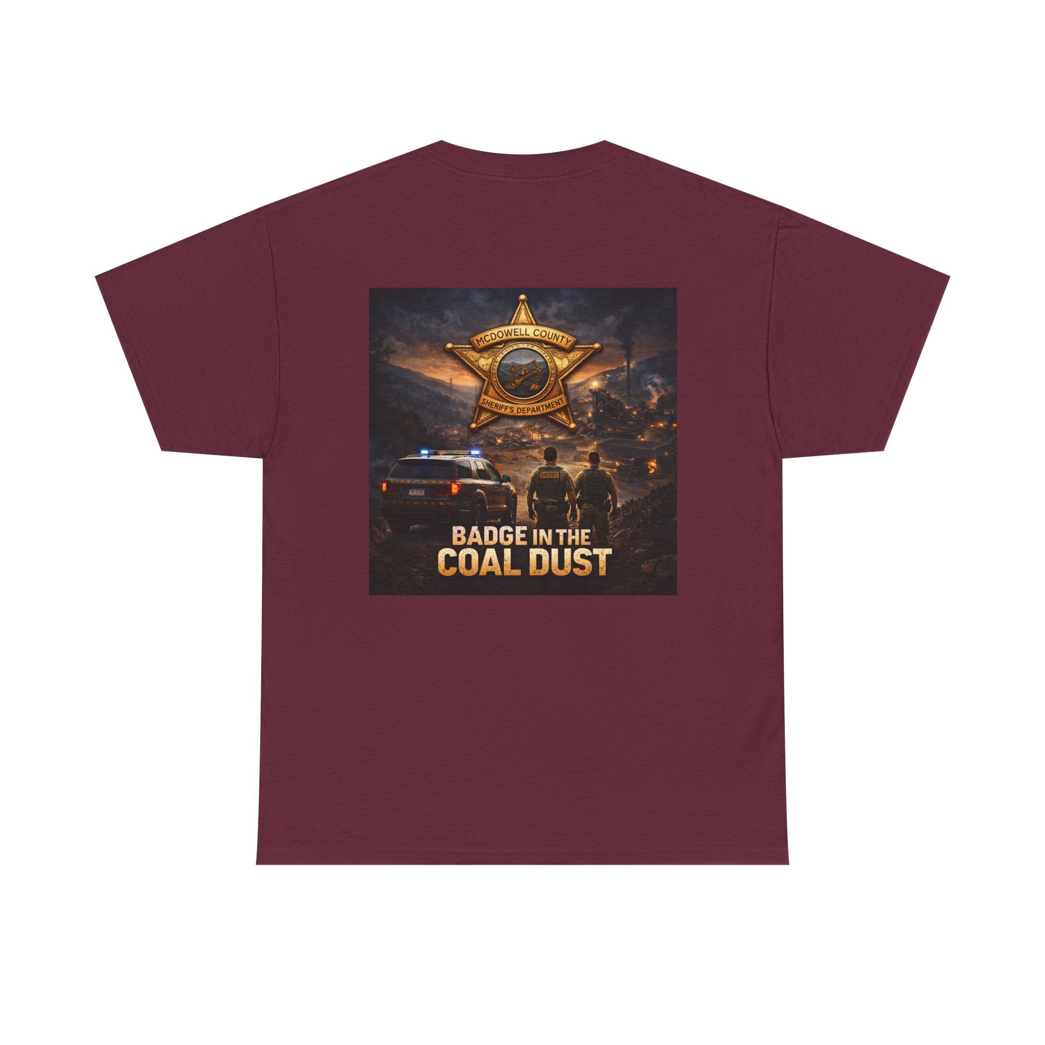 T-Shirt: McDowell Badge in the Coal Dust: West Virginia Line Police Tribute Tee - Cecil Odell Music