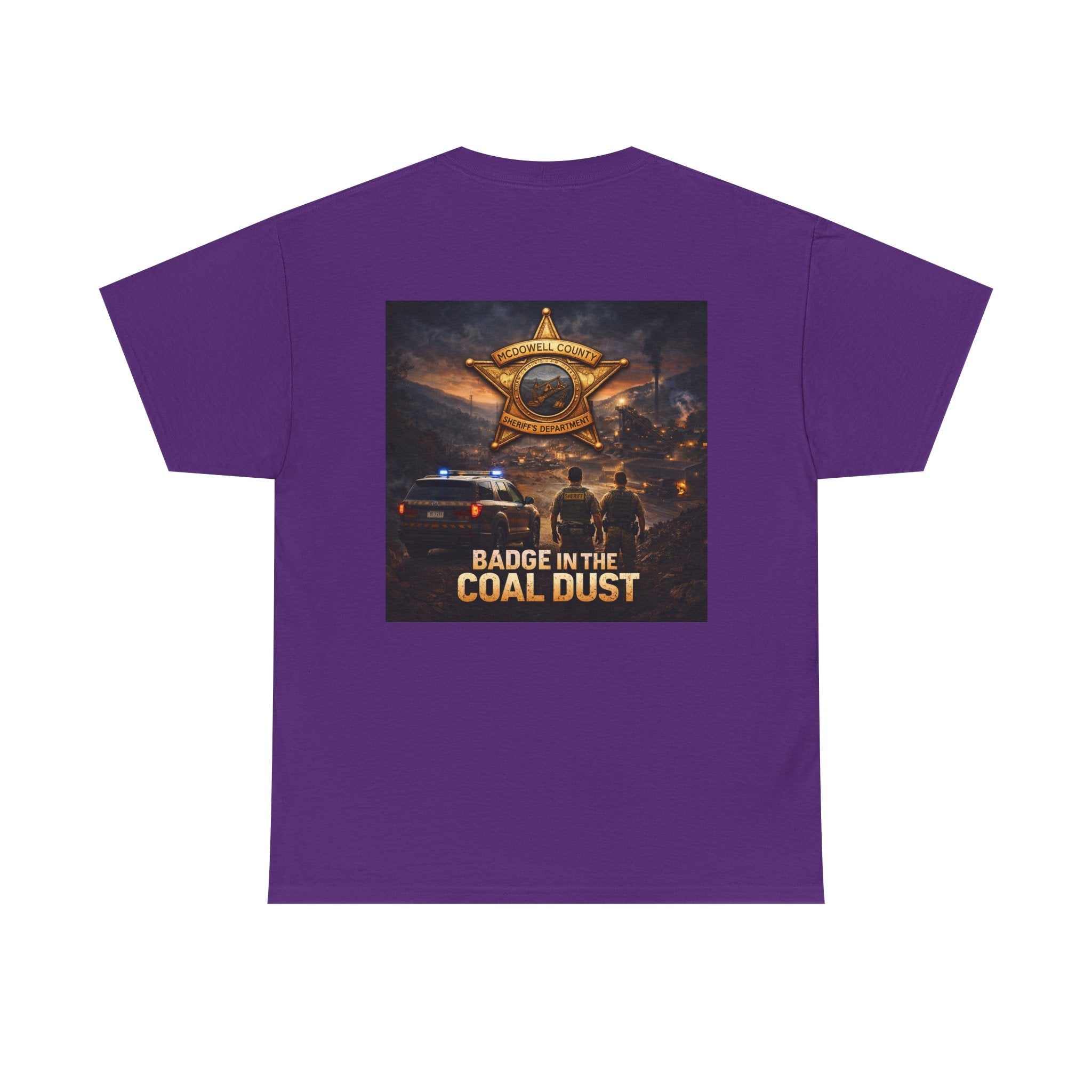T-Shirt: McDowell Badge in the Coal Dust: West Virginia Line Police Tribute Tee - Cecil Odell Music