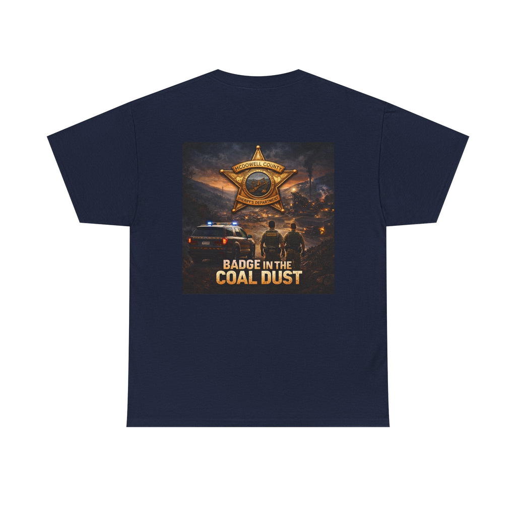 T-Shirt: McDowell Badge in the Coal Dust: West Virginia Line Police Tribute Tee - Cecil Odell Music