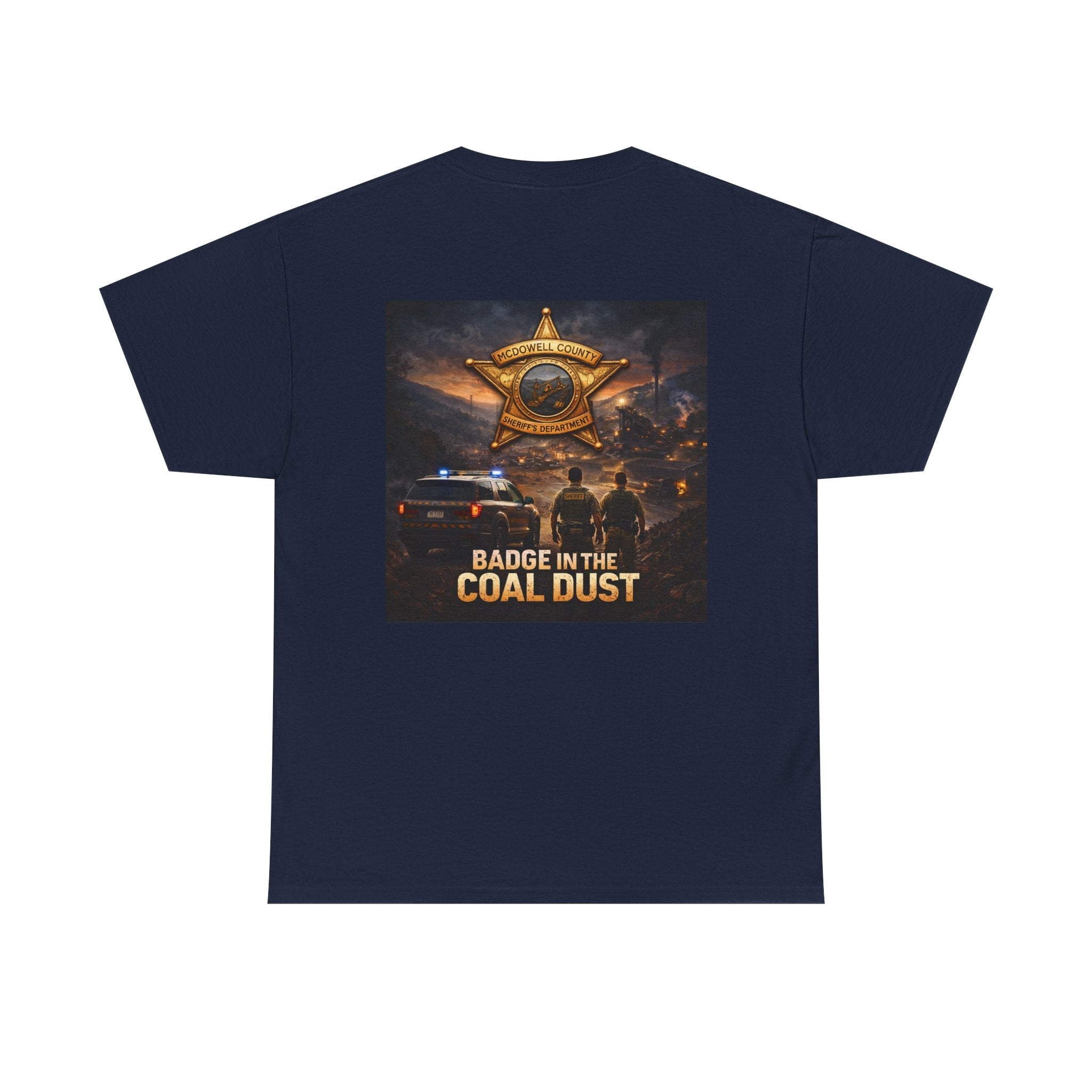 T-Shirt: McDowell Badge in the Coal Dust: West Virginia Line Police Tribute Tee - Cecil Odell Music