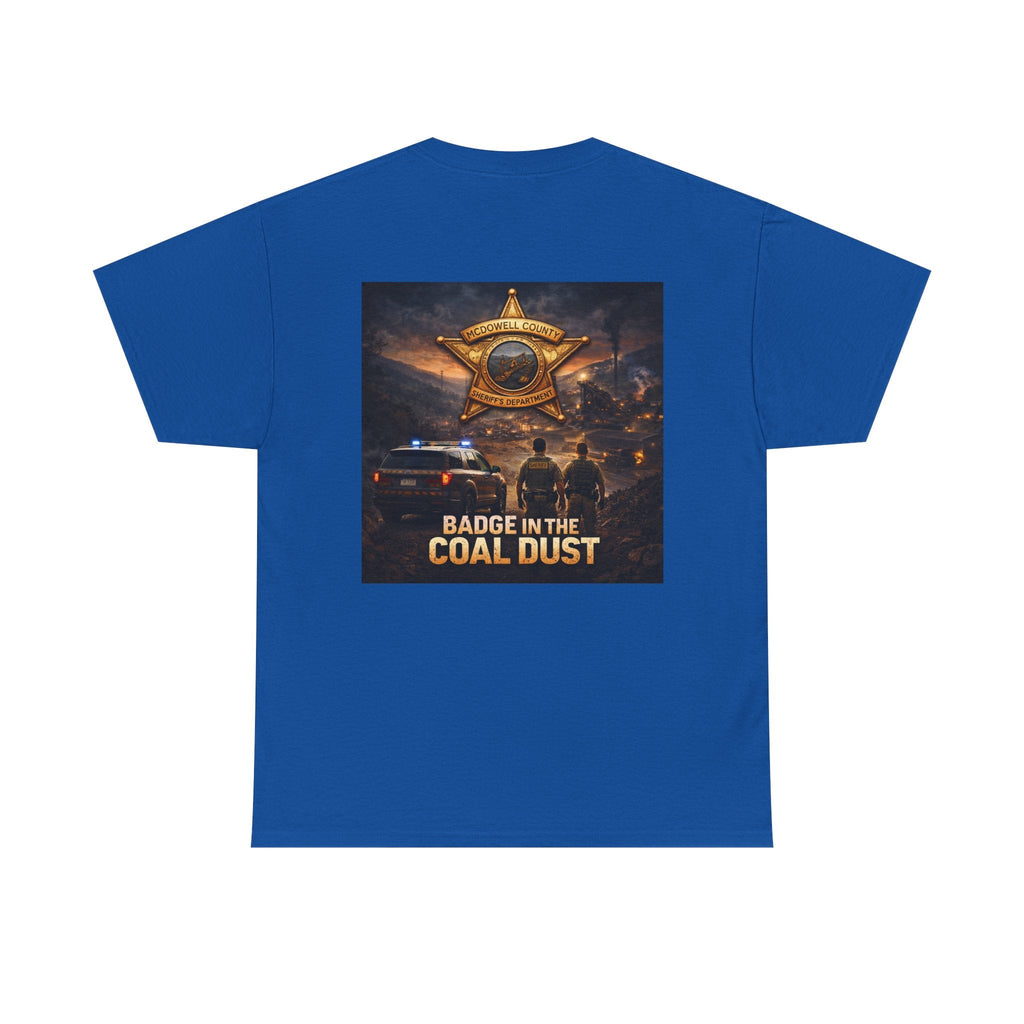 T-Shirt: McDowell Badge in the Coal Dust: West Virginia Line Police Tribute Tee - Cecil Odell Music