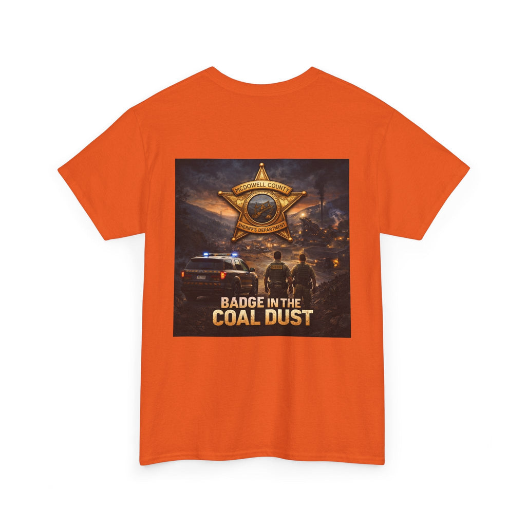T-Shirt: McDowell Badge in the Coal Dust: West Virginia Line Police Tribute Tee - Cecil Odell Music