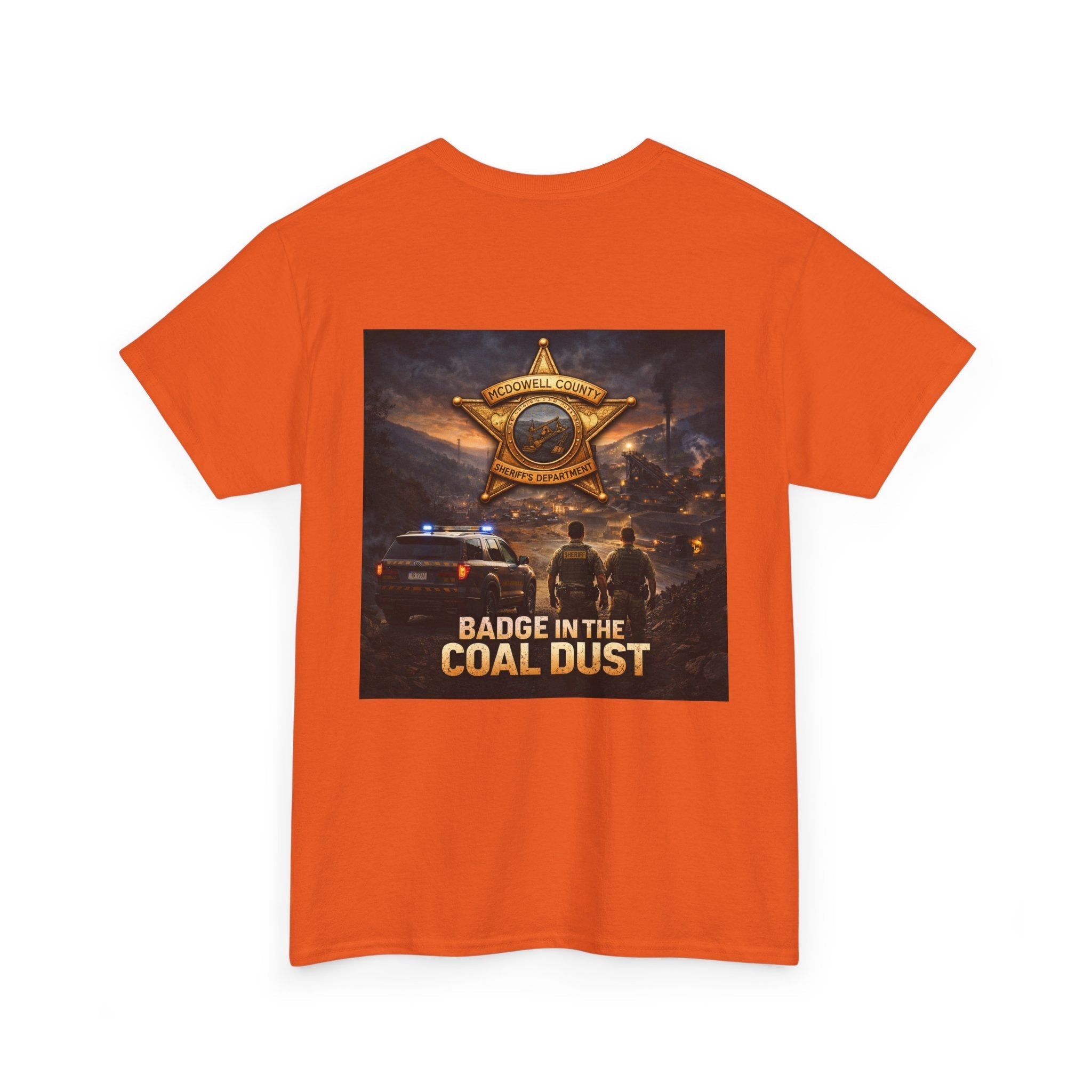 T-Shirt: McDowell Badge in the Coal Dust: West Virginia Line Police Tribute Tee - Cecil Odell Music