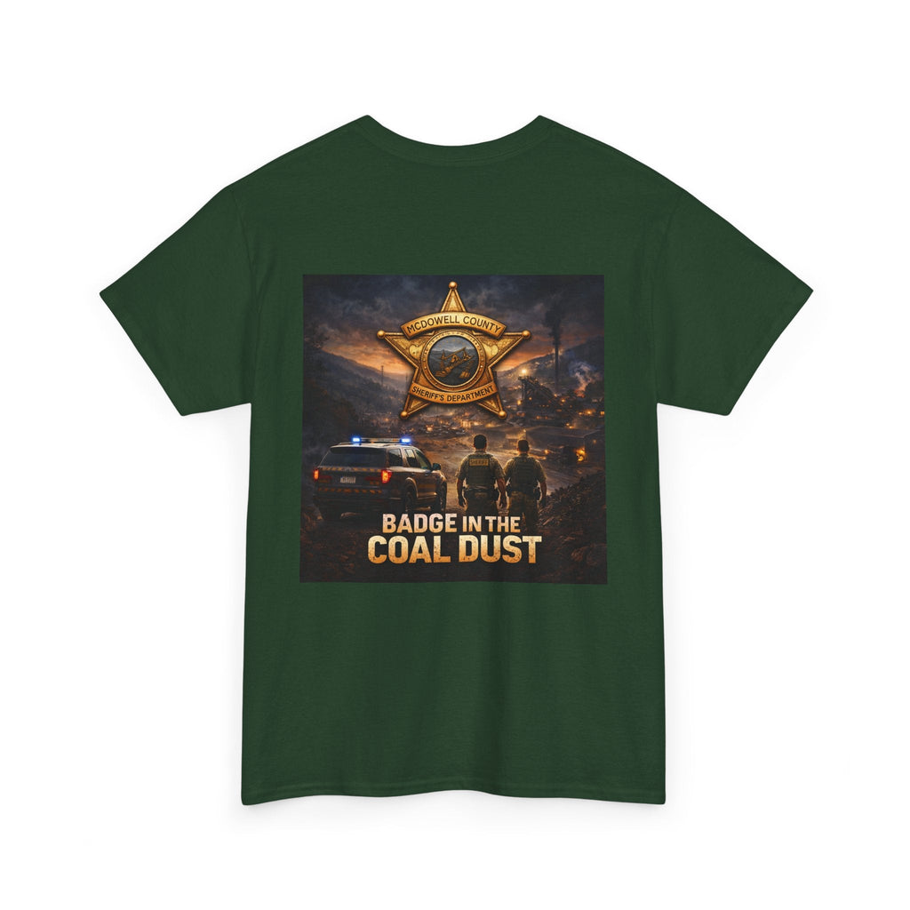 T-Shirt: McDowell Badge in the Coal Dust: West Virginia Line Police Tribute Tee - Cecil Odell Music