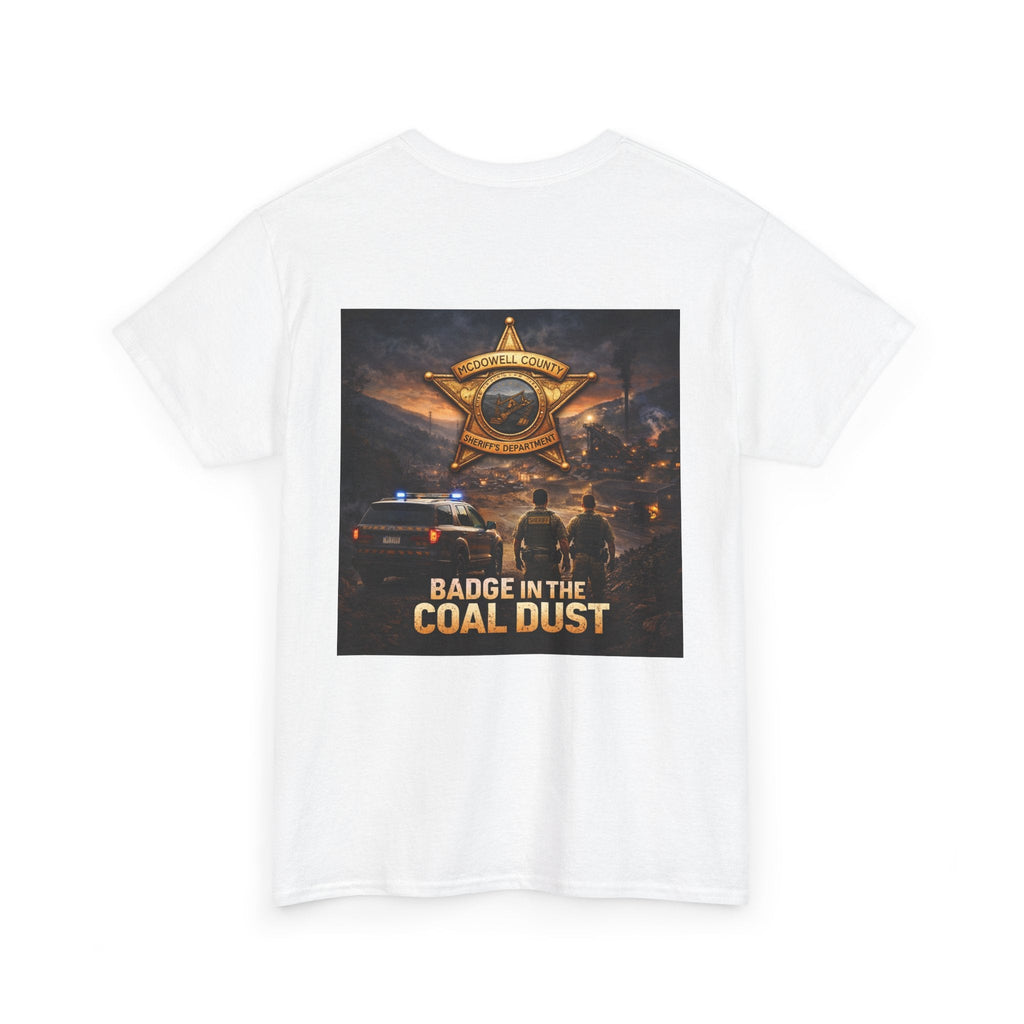 T-Shirt: McDowell Badge in the Coal Dust: West Virginia Line Police Tribute Tee - Cecil Odell Music