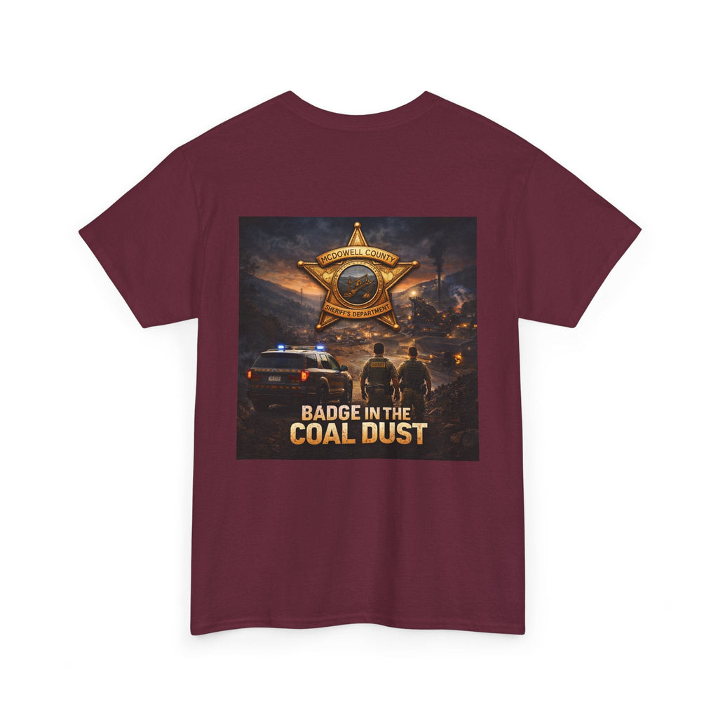 T-Shirt: McDowell Badge in the Coal Dust: West Virginia Line Police Tribute Tee - Cecil Odell Music
