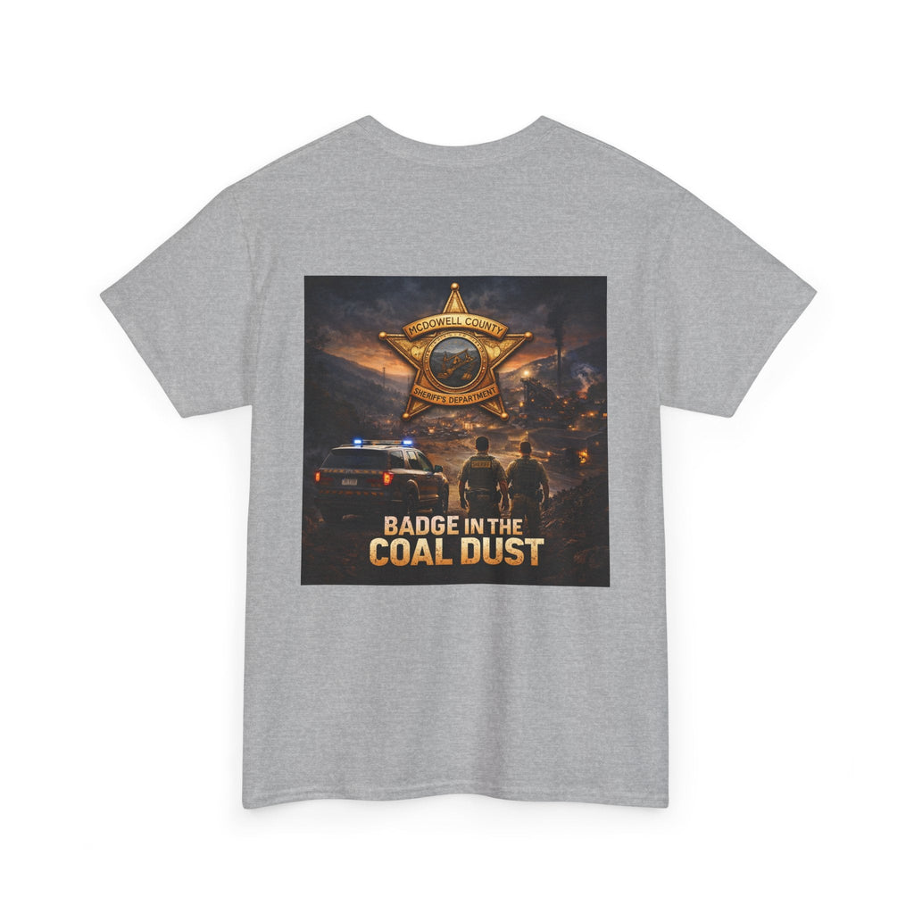 T-Shirt: McDowell Badge in the Coal Dust: West Virginia Line Police Tribute Tee - Cecil Odell Music