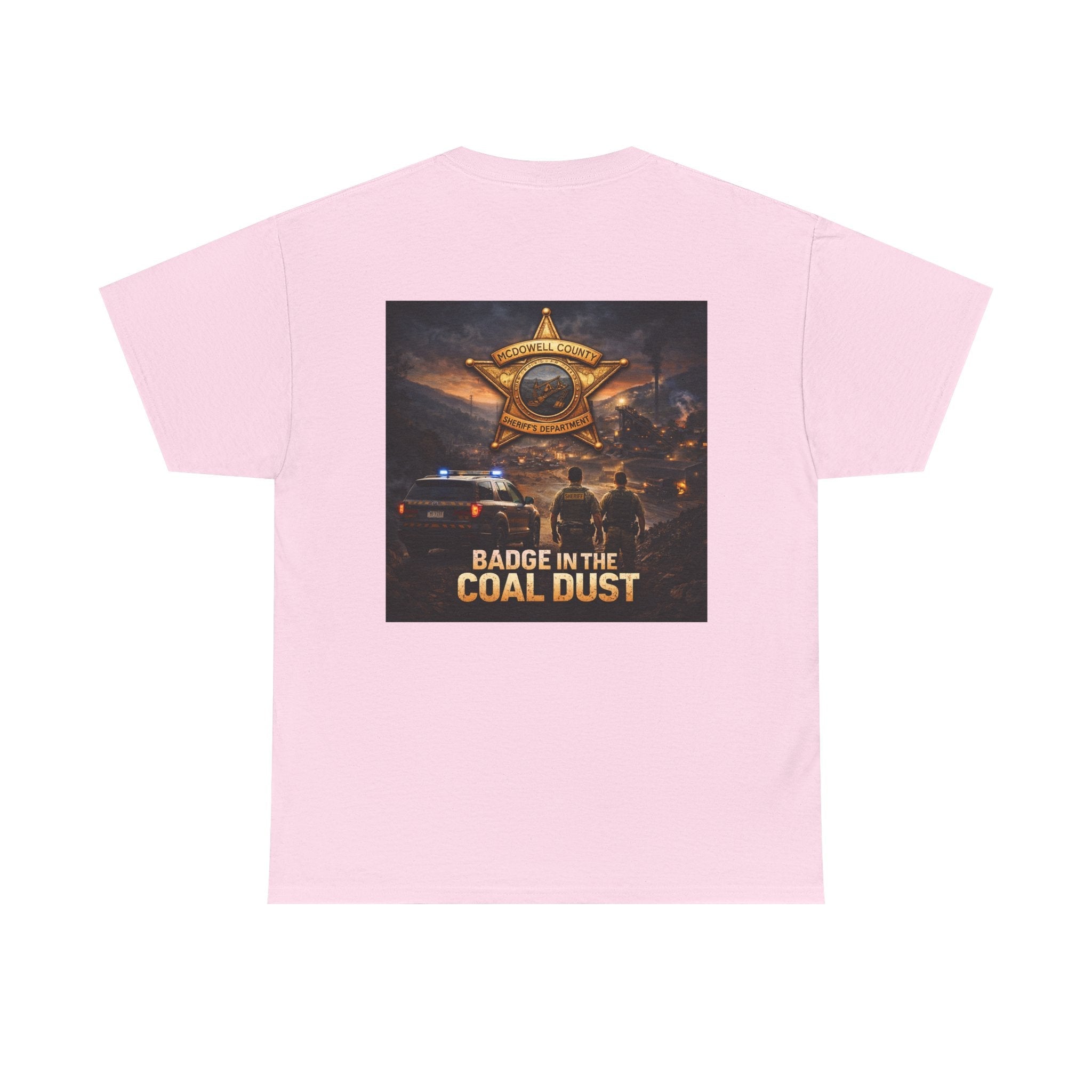 T-Shirt: McDowell Badge in the Coal Dust: West Virginia Line Police Tribute Tee - Cecil Odell Music