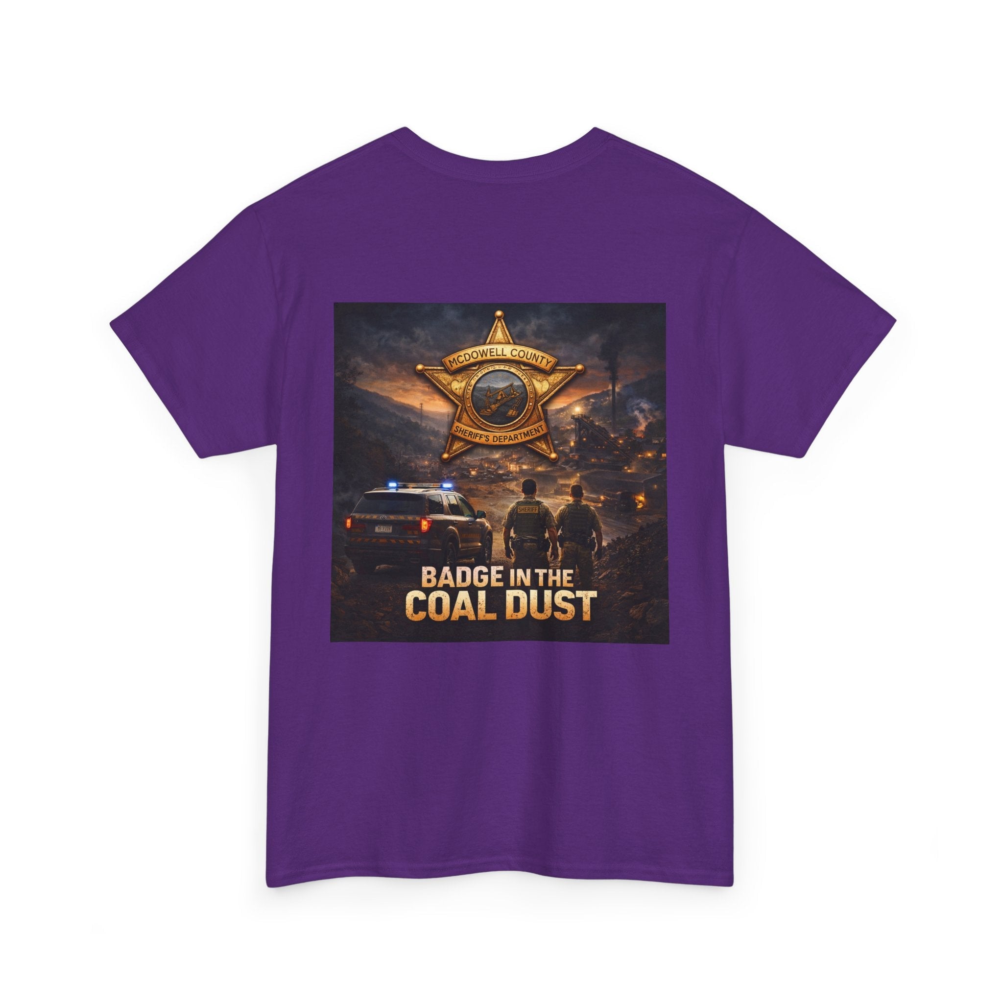 T-Shirt: McDowell Badge in the Coal Dust: West Virginia Line Police Tribute Tee - Cecil Odell Music