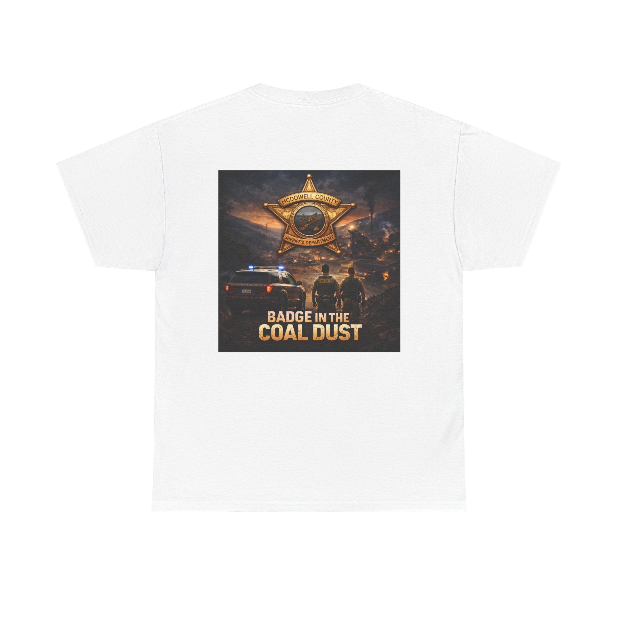 T-Shirt: McDowell Badge in the Coal Dust: West Virginia Line Police Tribute Tee - Cecil Odell Music
