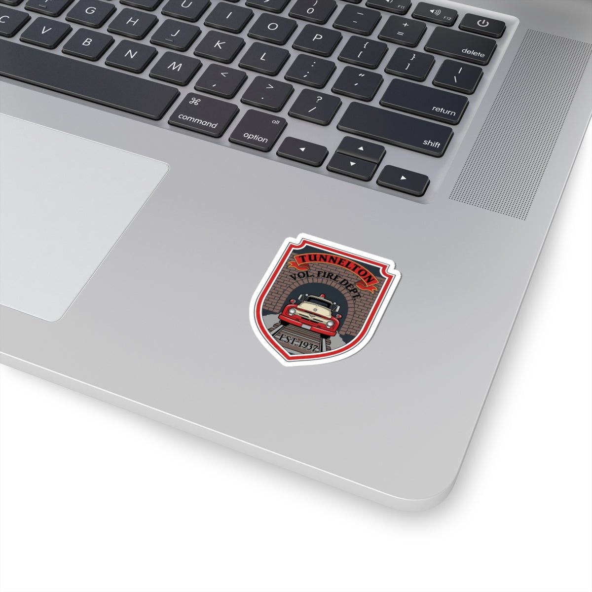 Tunnelton Vol. Fire Dept. Kiss - Cut Sticker: Vintage Firetruck Badge (Est. 1937) - Cecil Odell Music
