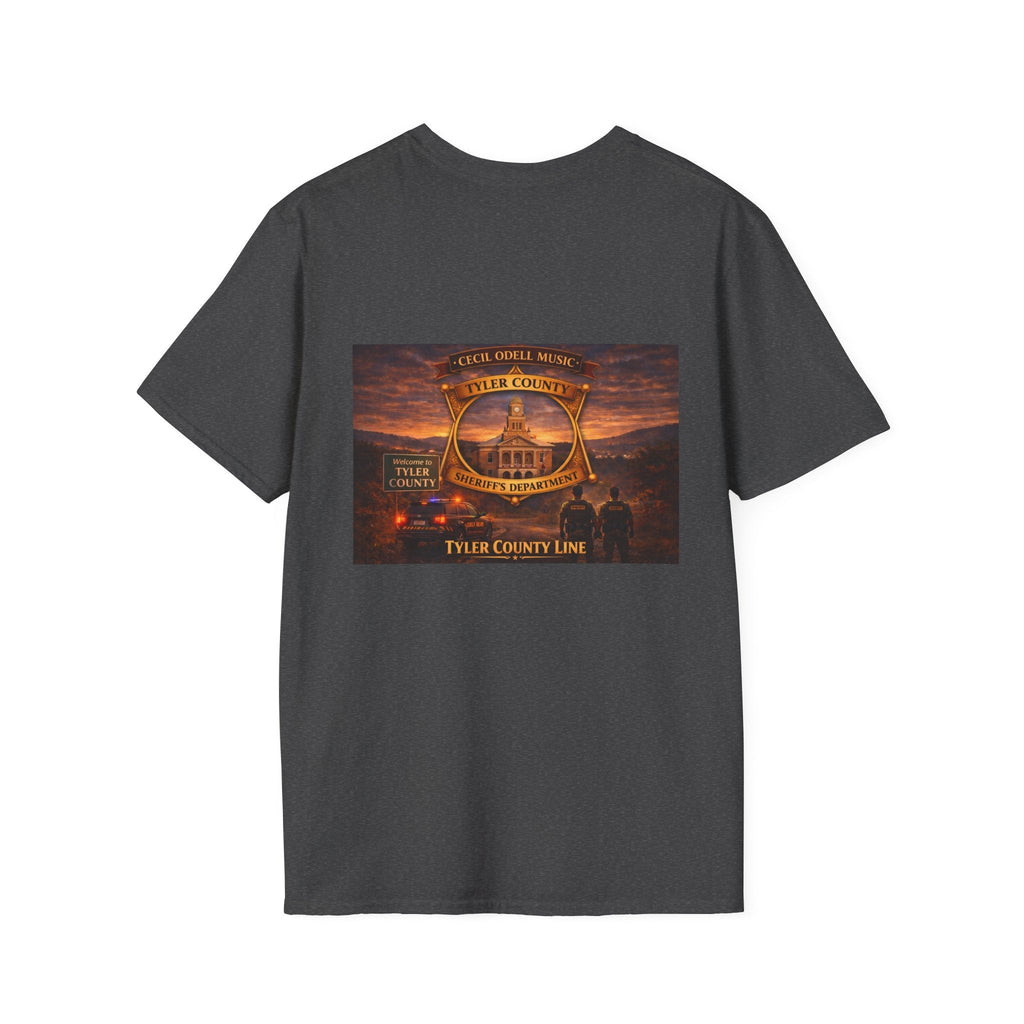 Tyler County Line Fire Department T-Shirt: Vintage Badge Sunset Design - Cecil Odell Music