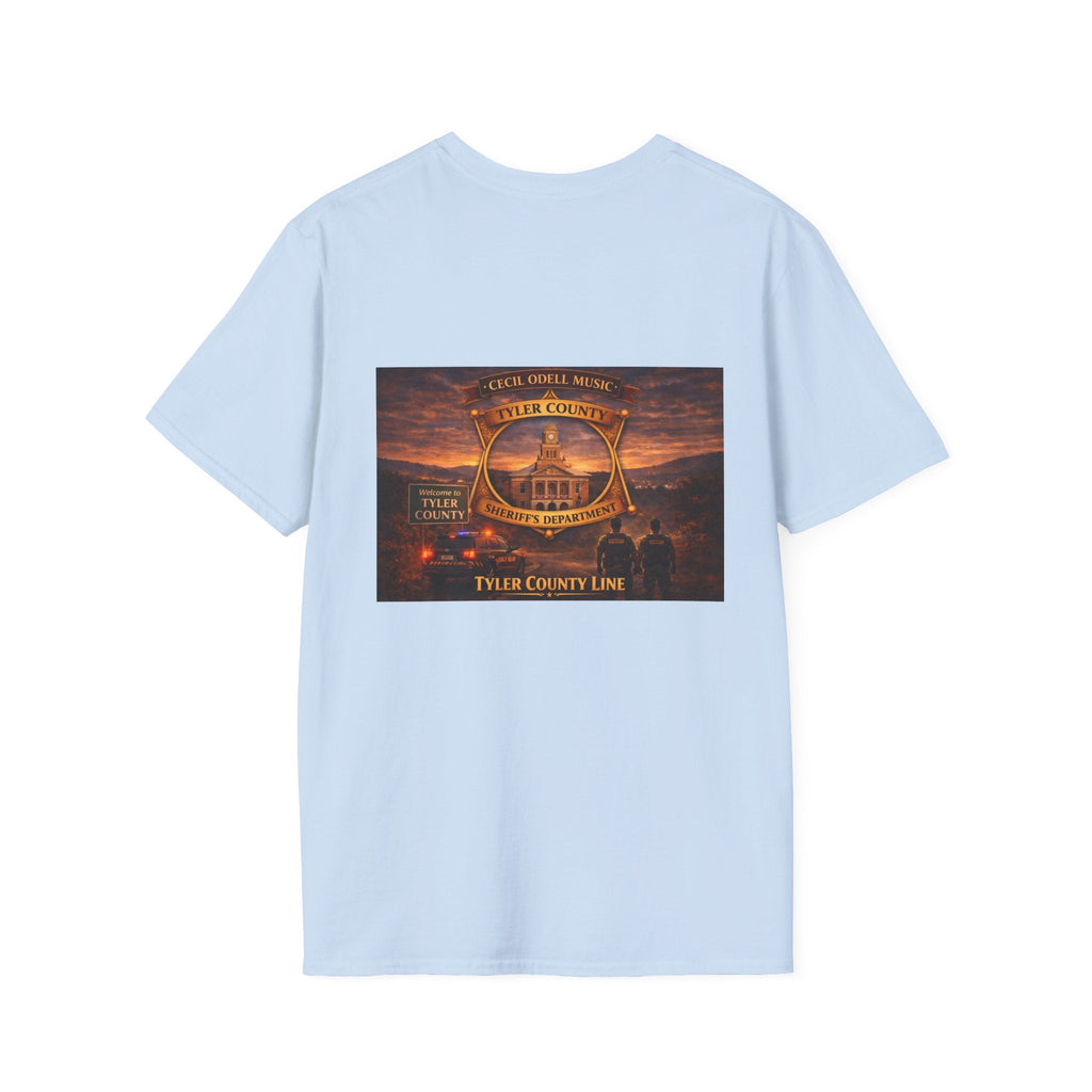 Tyler County Line Fire Department T-Shirt: Vintage Badge Sunset Design - Cecil Odell Music