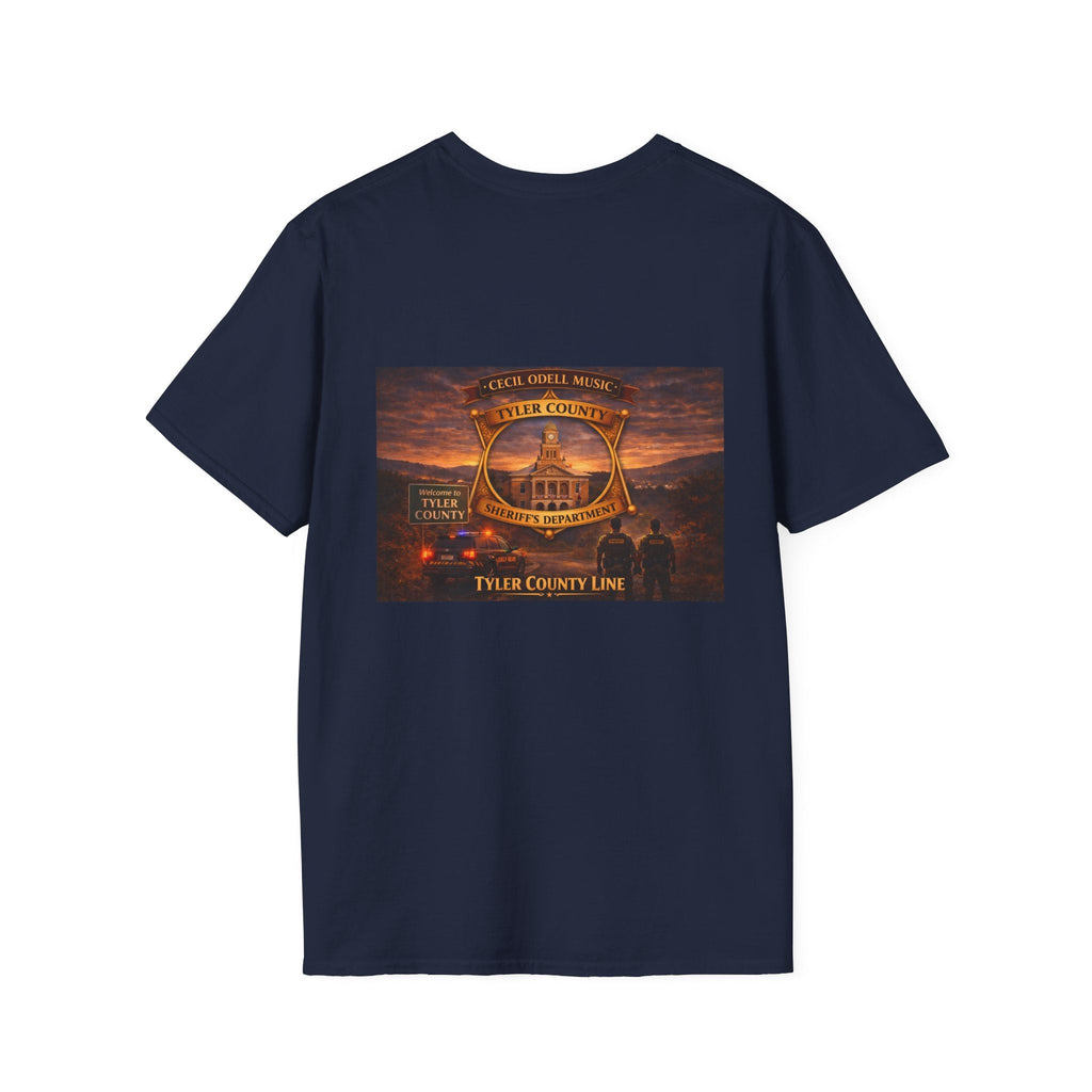 Tyler County Line Fire Department T-Shirt: Vintage Badge Sunset Design - Cecil Odell Music