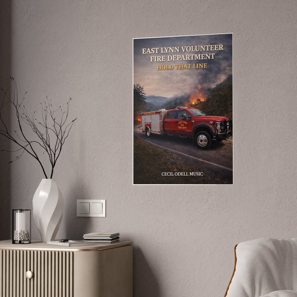 Volunteer Fire Department Poster: "Hold That Line" Gloss Print - Cecil Odell Music