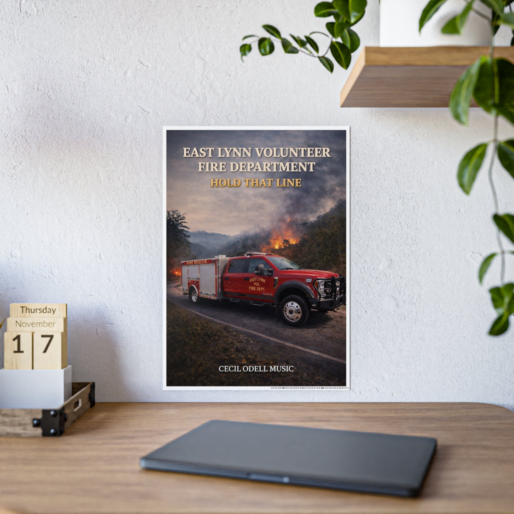 Volunteer Fire Department Poster: "Hold That Line" Gloss Print - Cecil Odell Music