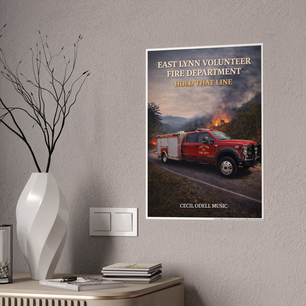Volunteer Fire Department Poster: "Hold That Line" Gloss Print - Cecil Odell Music