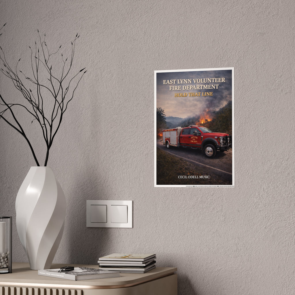 Volunteer Fire Department Poster: "Hold That Line" Gloss Print - Cecil Odell Music