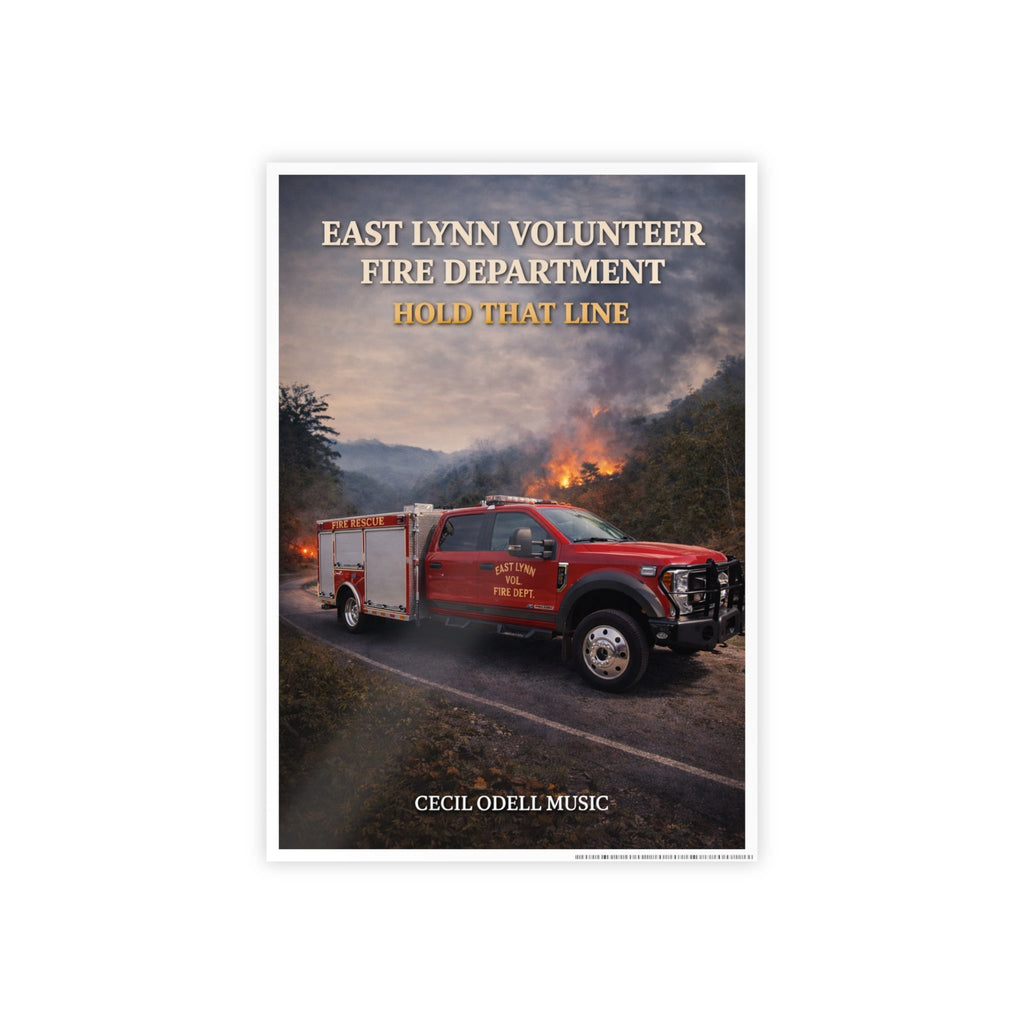 Volunteer Fire Department Poster: "Hold That Line" Gloss Print - Cecil Odell Music