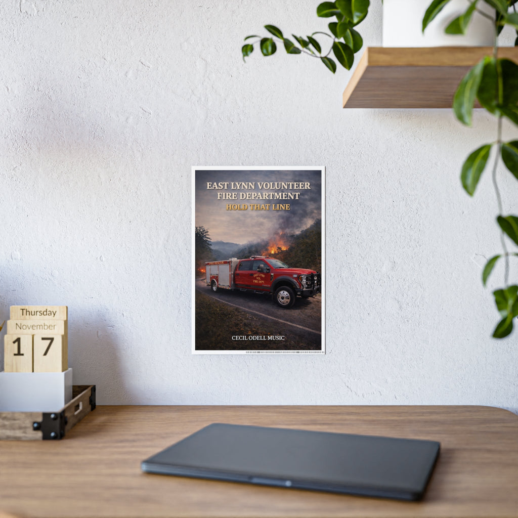 Volunteer Fire Department Poster: "Hold That Line" Gloss Print - Cecil Odell Music