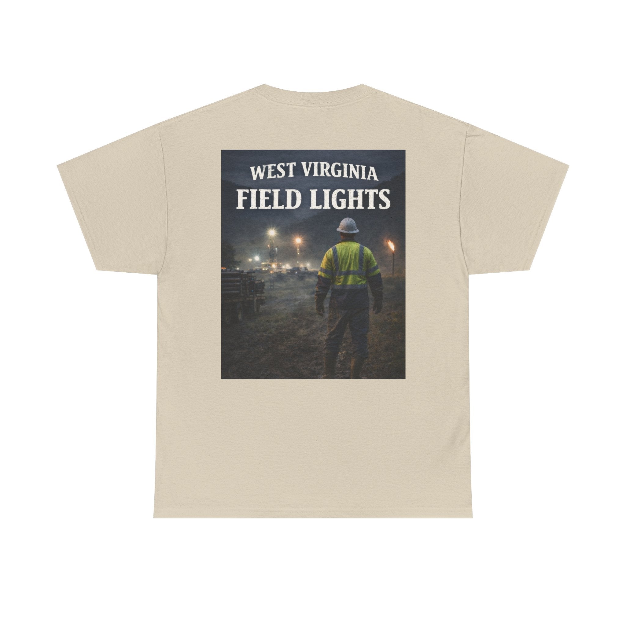 West Virginia Field Lights T-Shirt: Construction Night Shift Tee - Cecil Odell Music