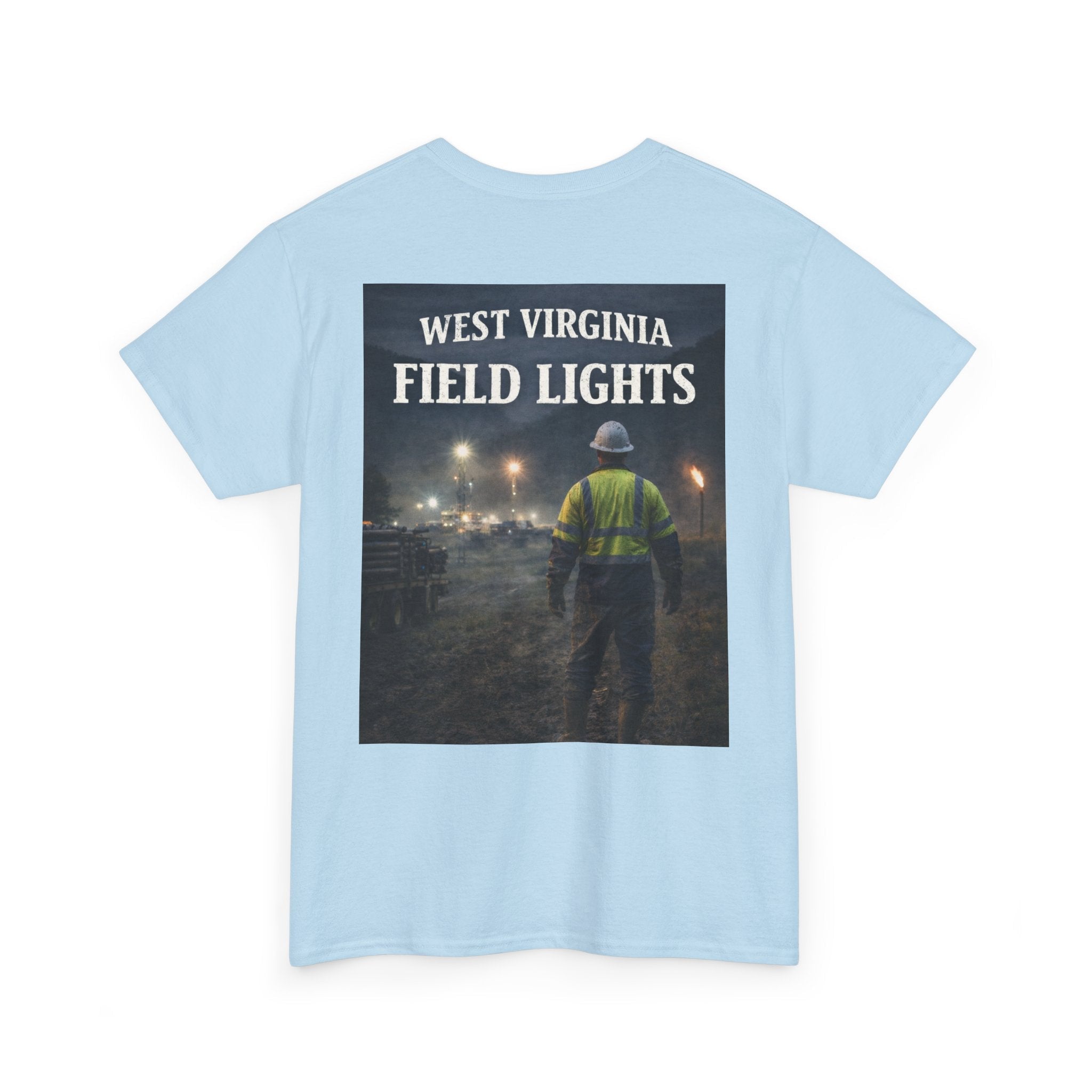 West Virginia Field Lights T-Shirt: Construction Night Shift Tee - Cecil Odell Music