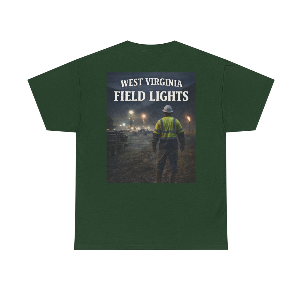 West Virginia Field Lights T-Shirt: Construction Night Shift Tee - Cecil Odell Music