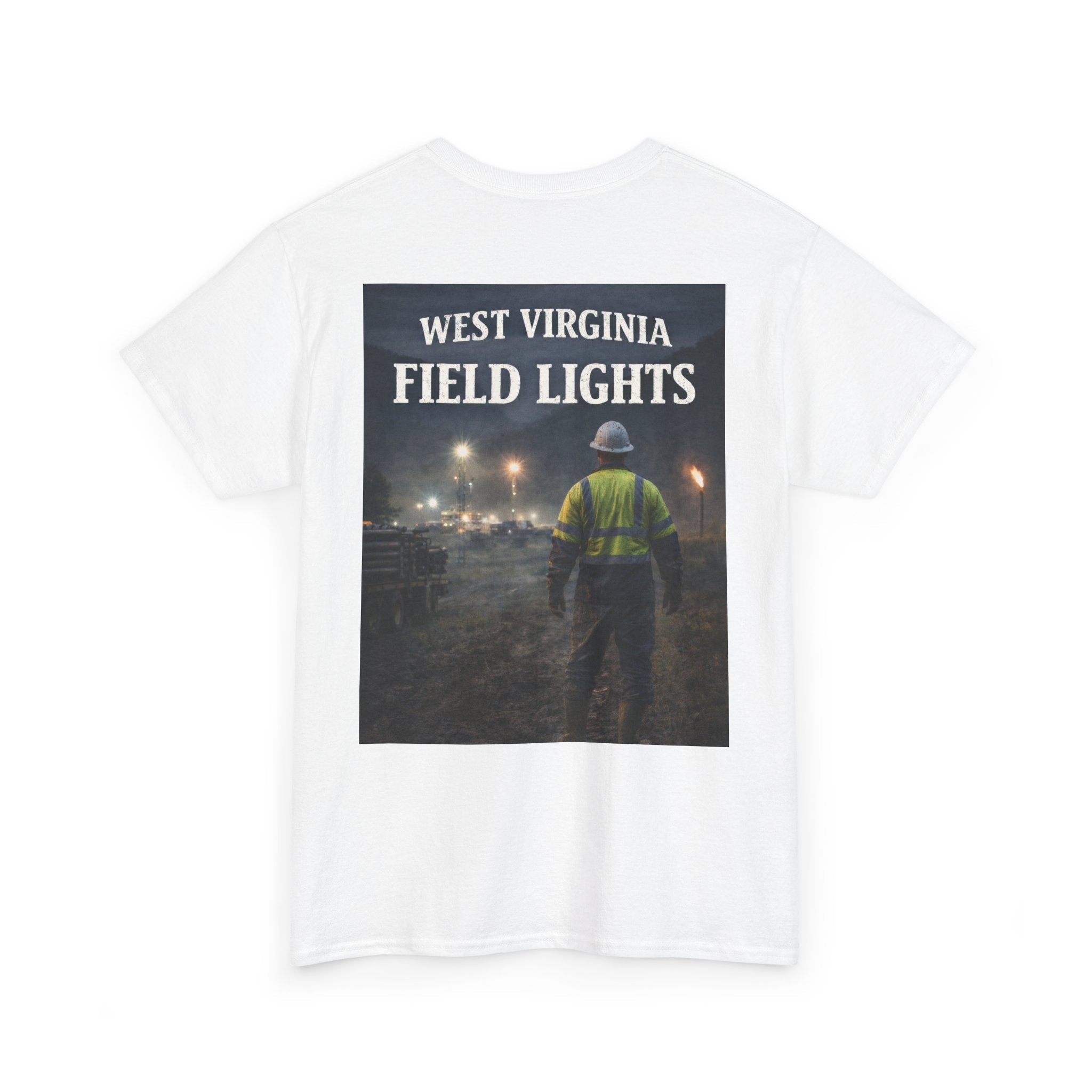 West Virginia Field Lights T-Shirt: Construction Night Shift Tee - Cecil Odell Music
