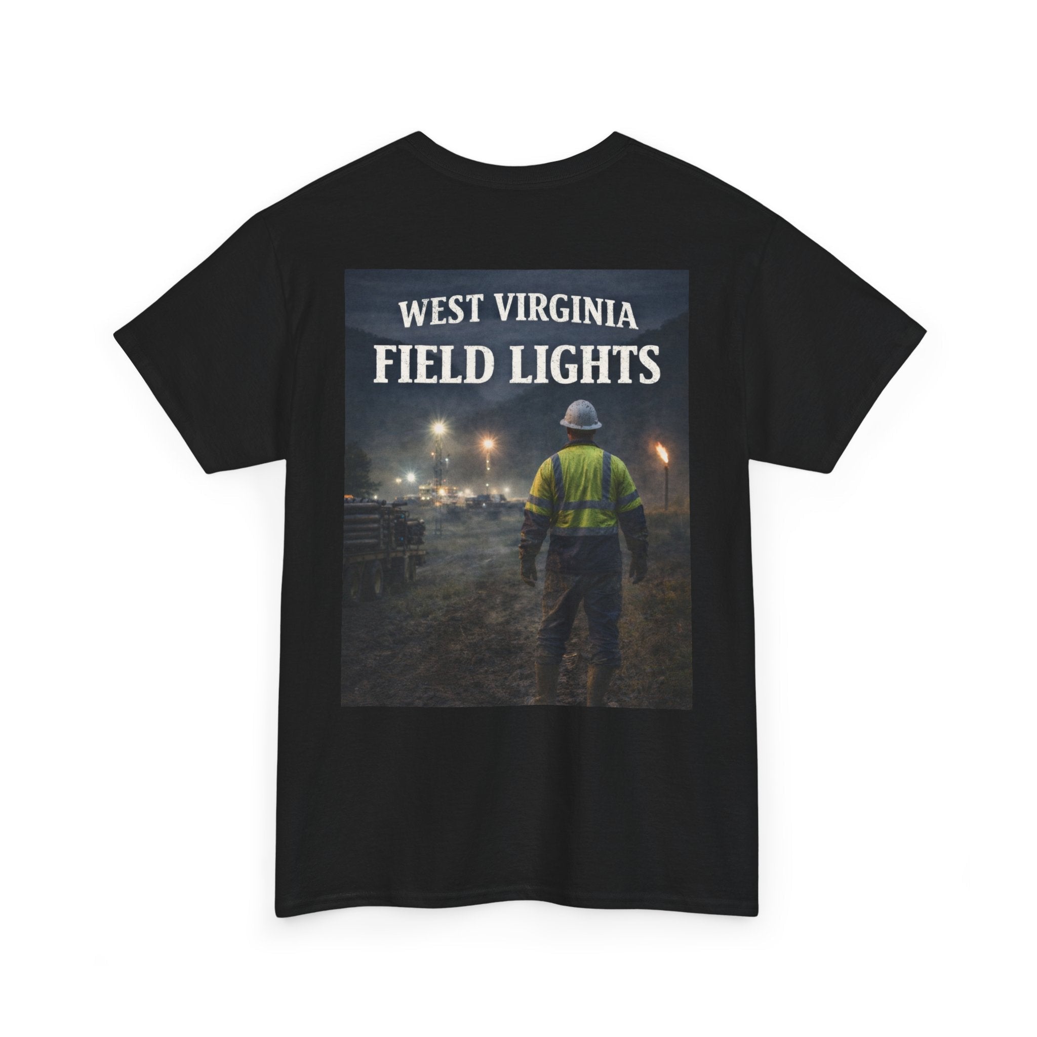 West Virginia Field Lights T-Shirt: Construction Night Shift Tee - Cecil Odell Music