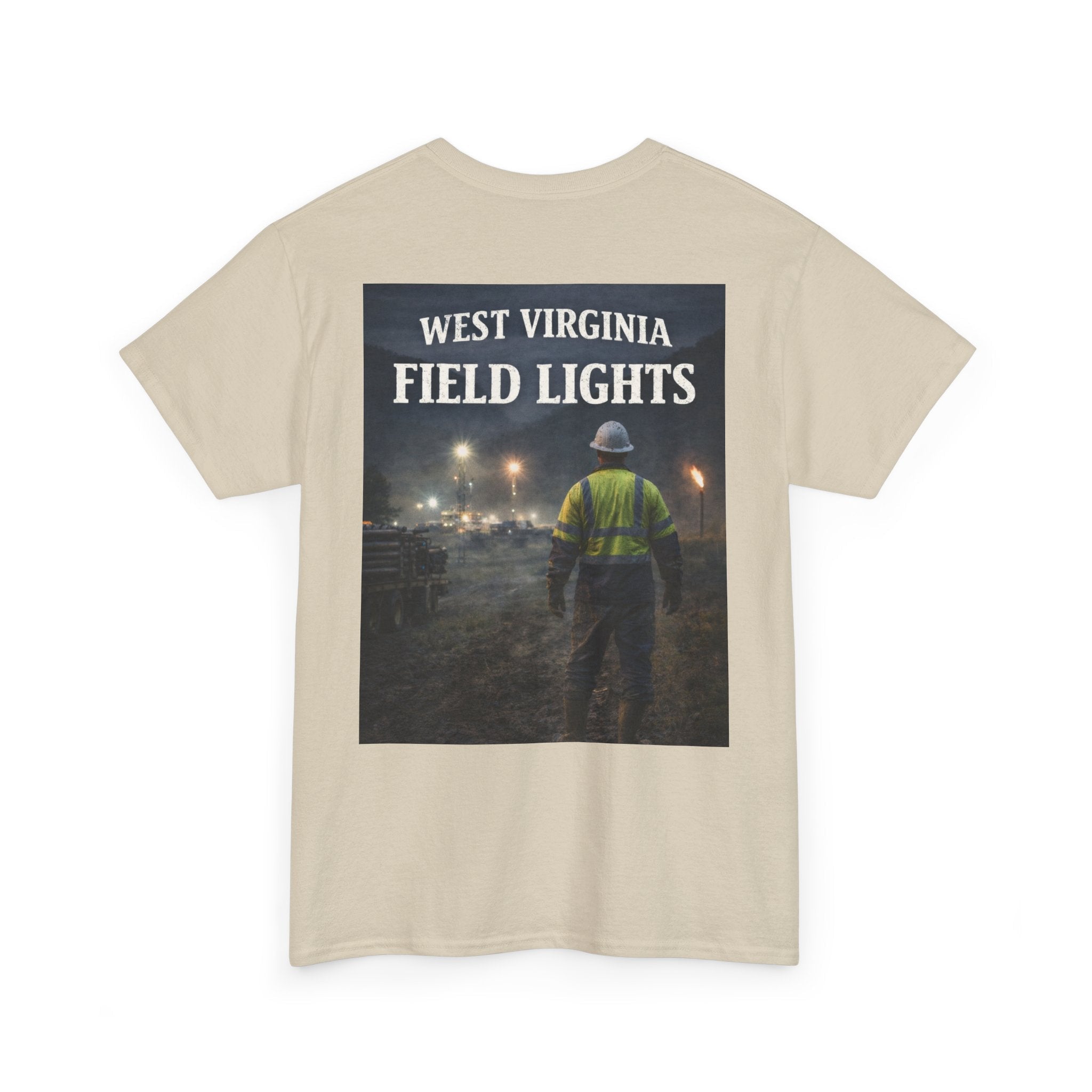 West Virginia Field Lights T-Shirt: Construction Night Shift Tee - Cecil Odell Music