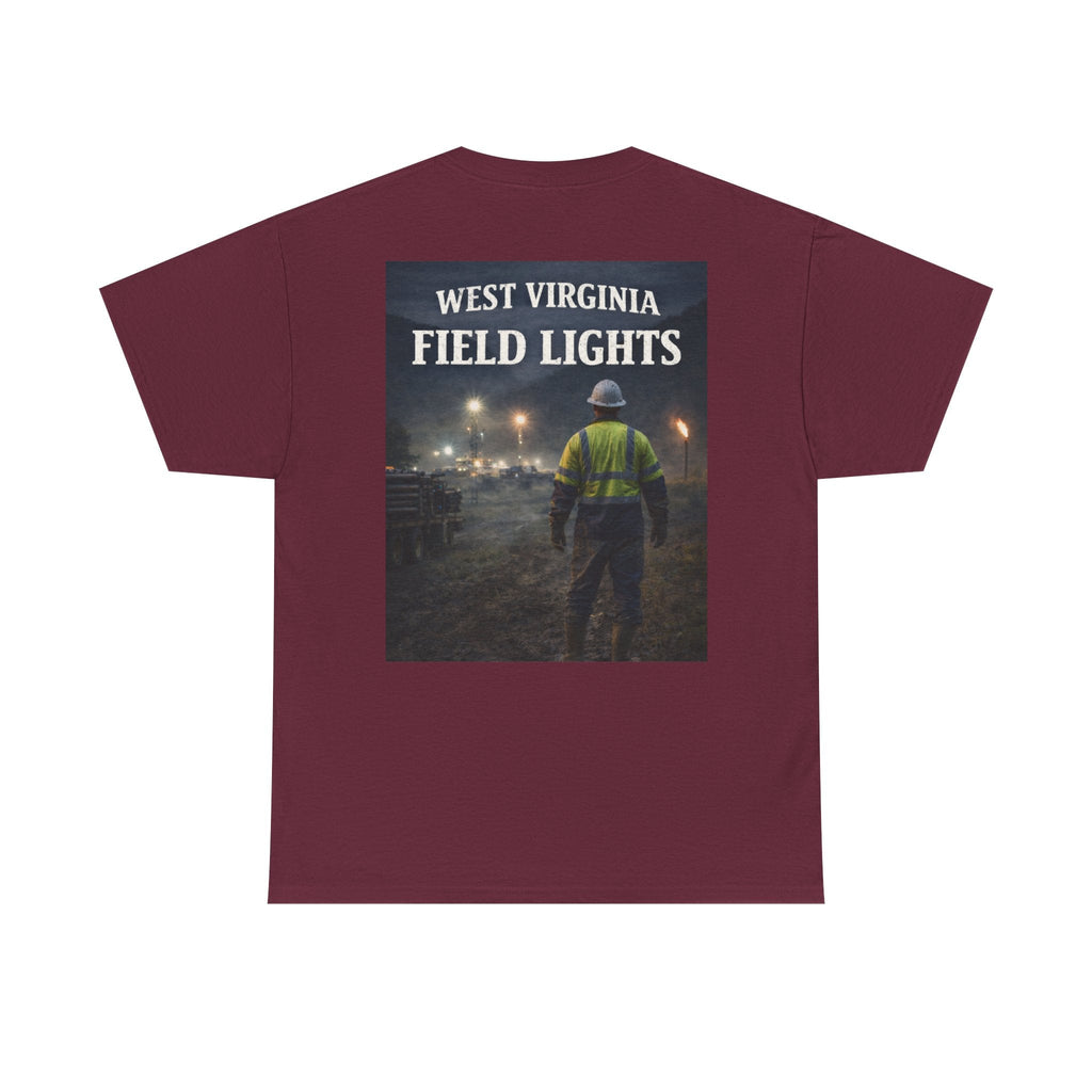 West Virginia Field Lights T-Shirt: Construction Night Shift Tee - Cecil Odell Music