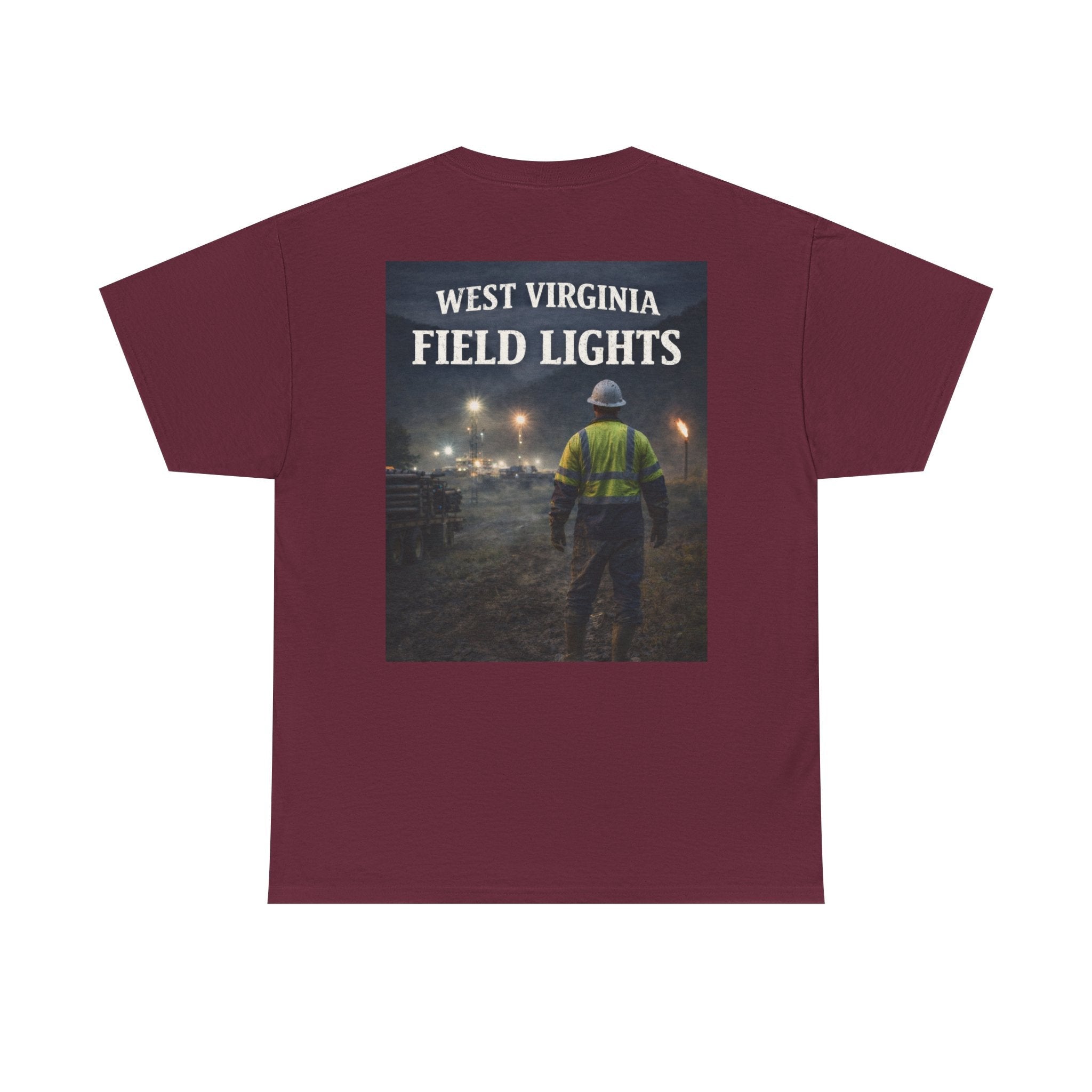 West Virginia Field Lights T-Shirt: Construction Night Shift Tee - Cecil Odell Music