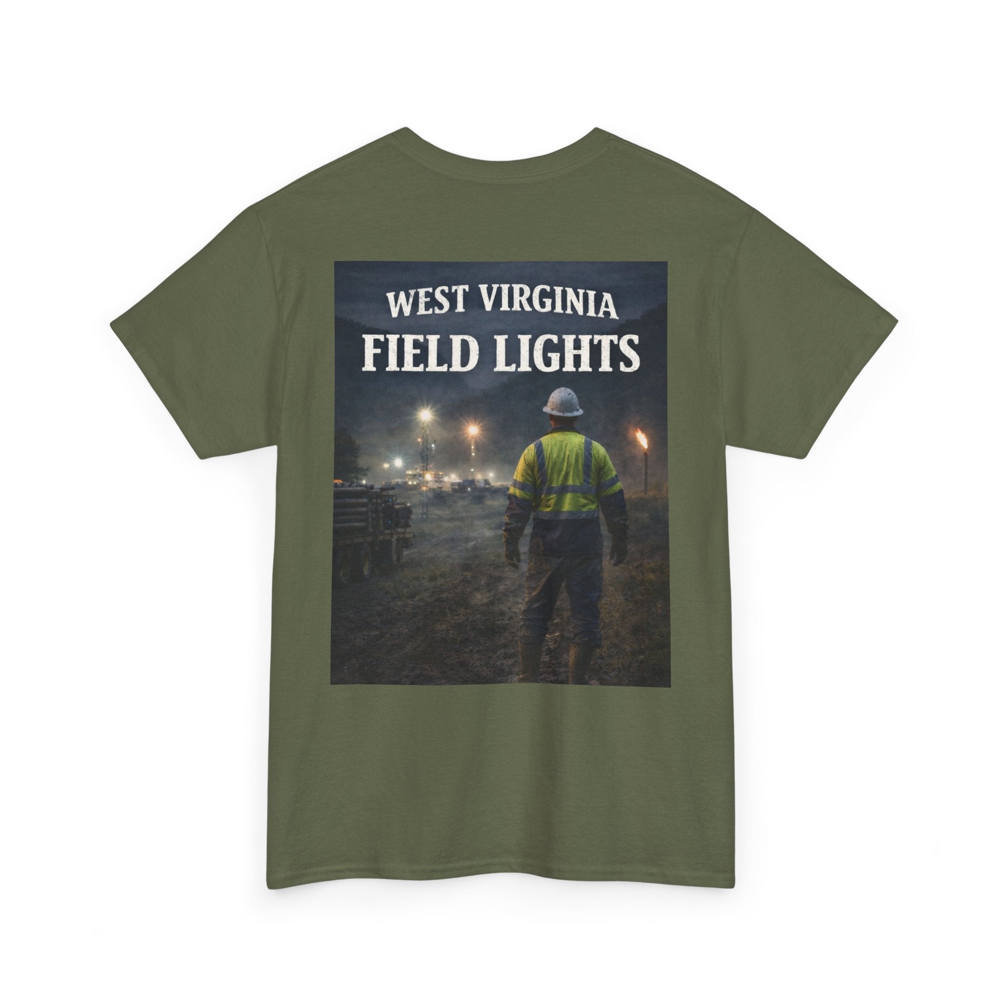 West Virginia Field Lights T-Shirt: Construction Night Shift Tee - Cecil Odell Music