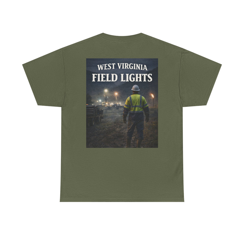 West Virginia Field Lights T-Shirt: Construction Night Shift Tee - Cecil Odell Music
