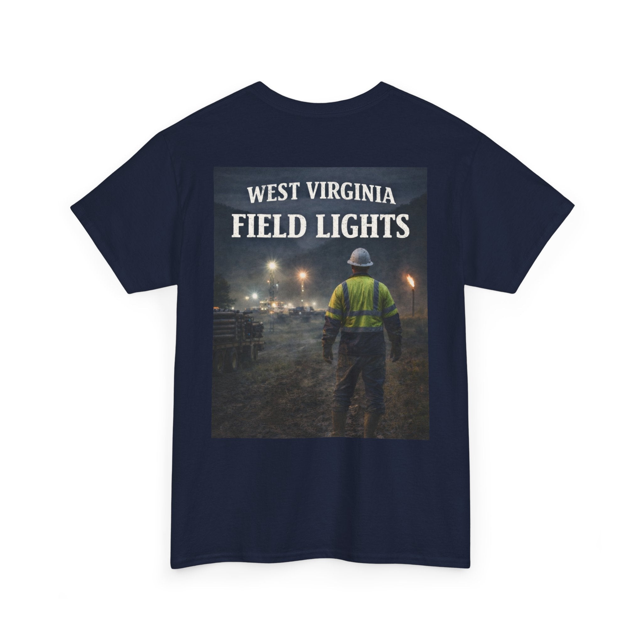 West Virginia Field Lights T-Shirt: Construction Night Shift Tee - Cecil Odell Music