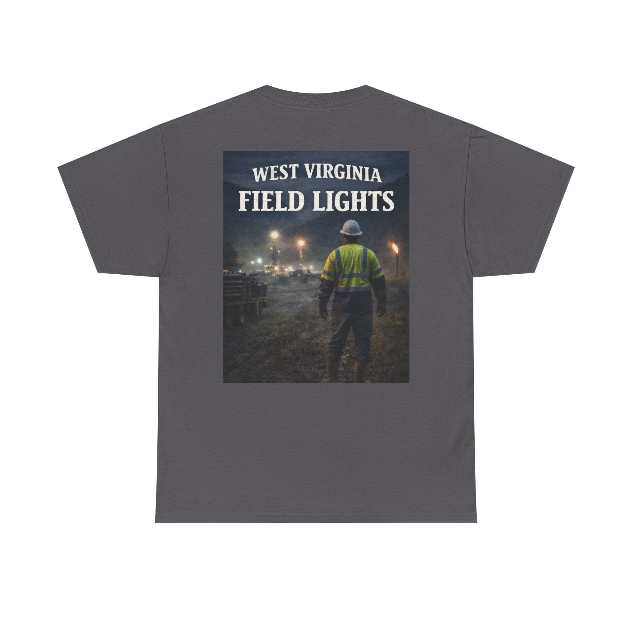 West Virginia Field Lights T-Shirt: Construction Night Shift Tee - Cecil Odell Music