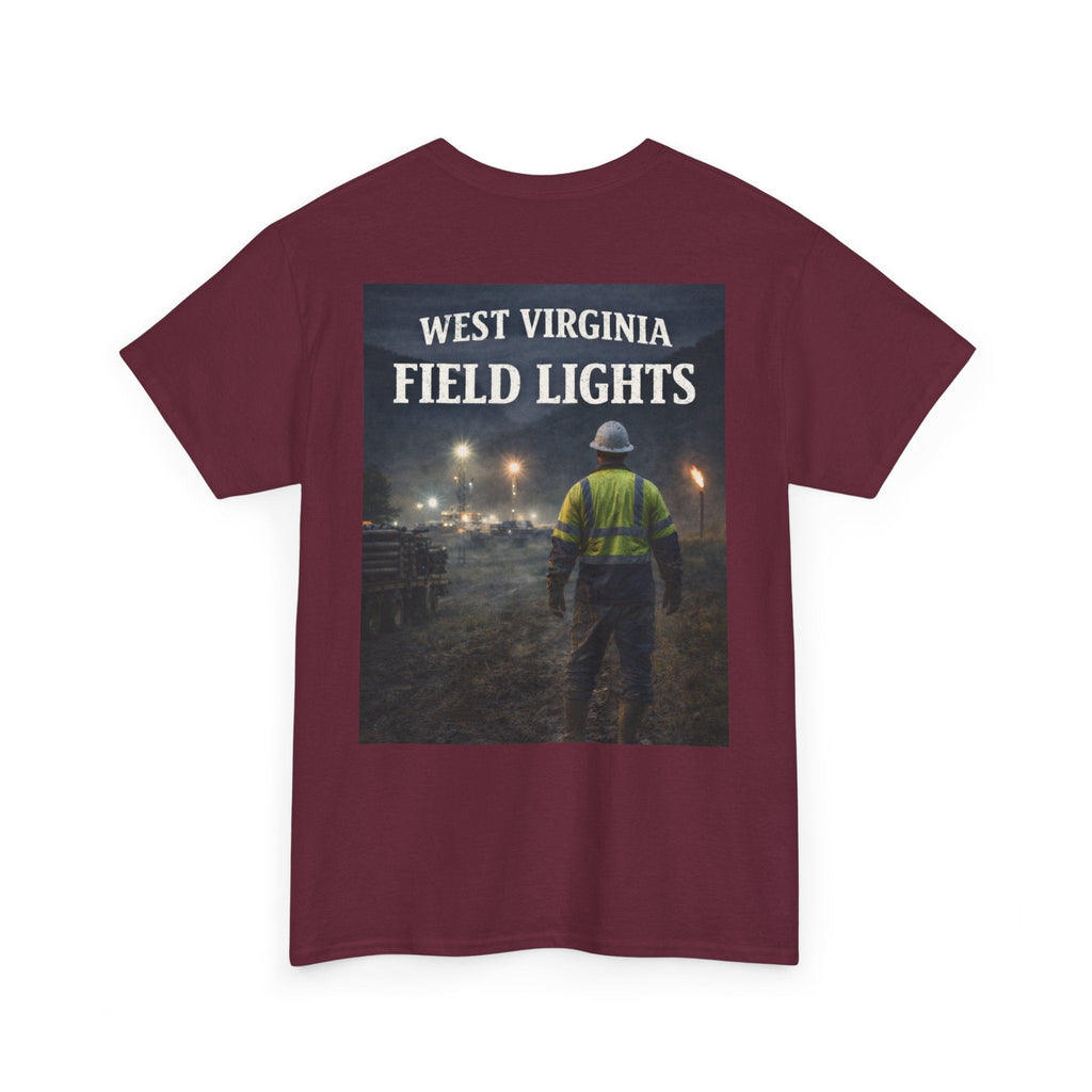 West Virginia Field Lights T-Shirt: Construction Night Shift Tee - Cecil Odell Music