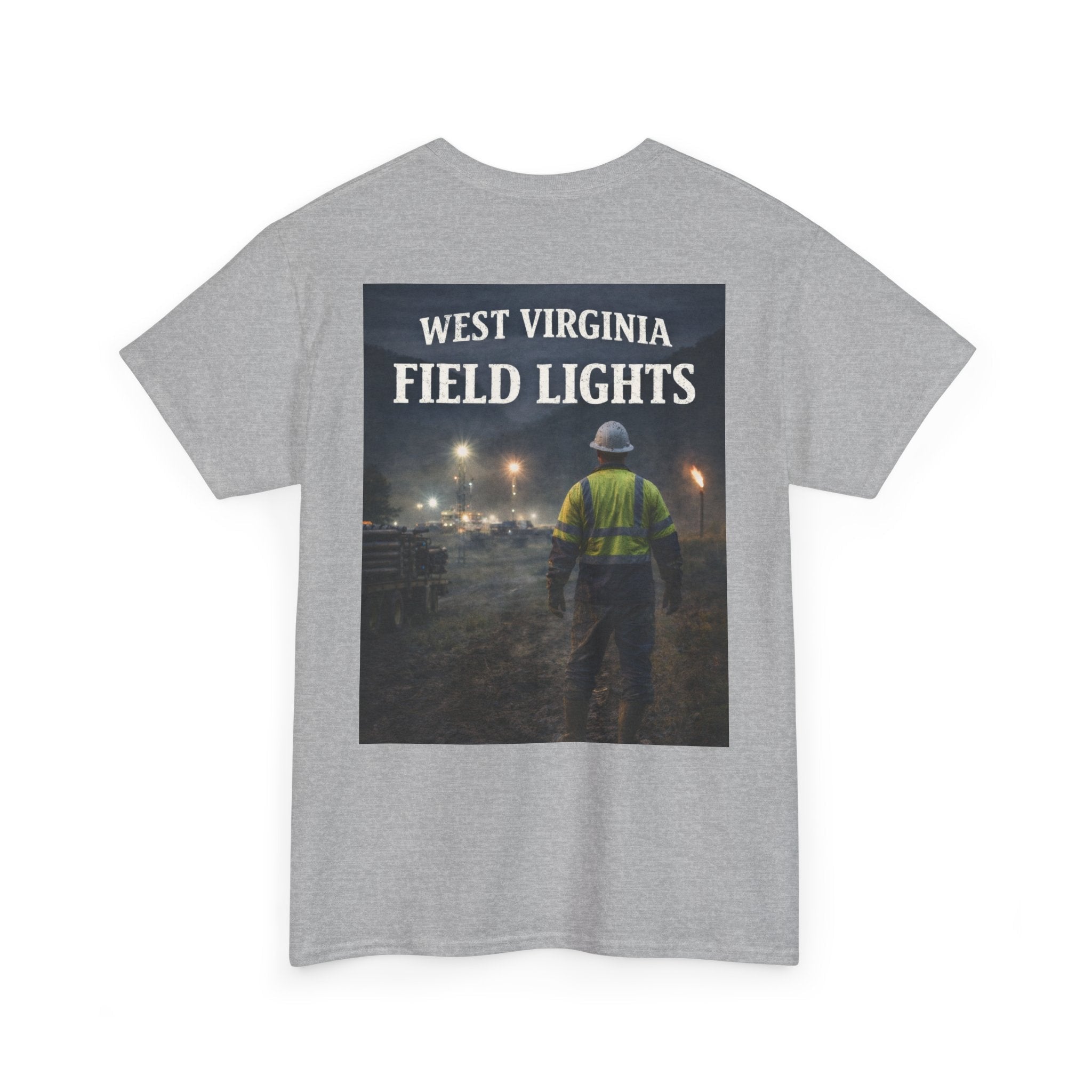 West Virginia Field Lights T-Shirt: Construction Night Shift Tee - Cecil Odell Music