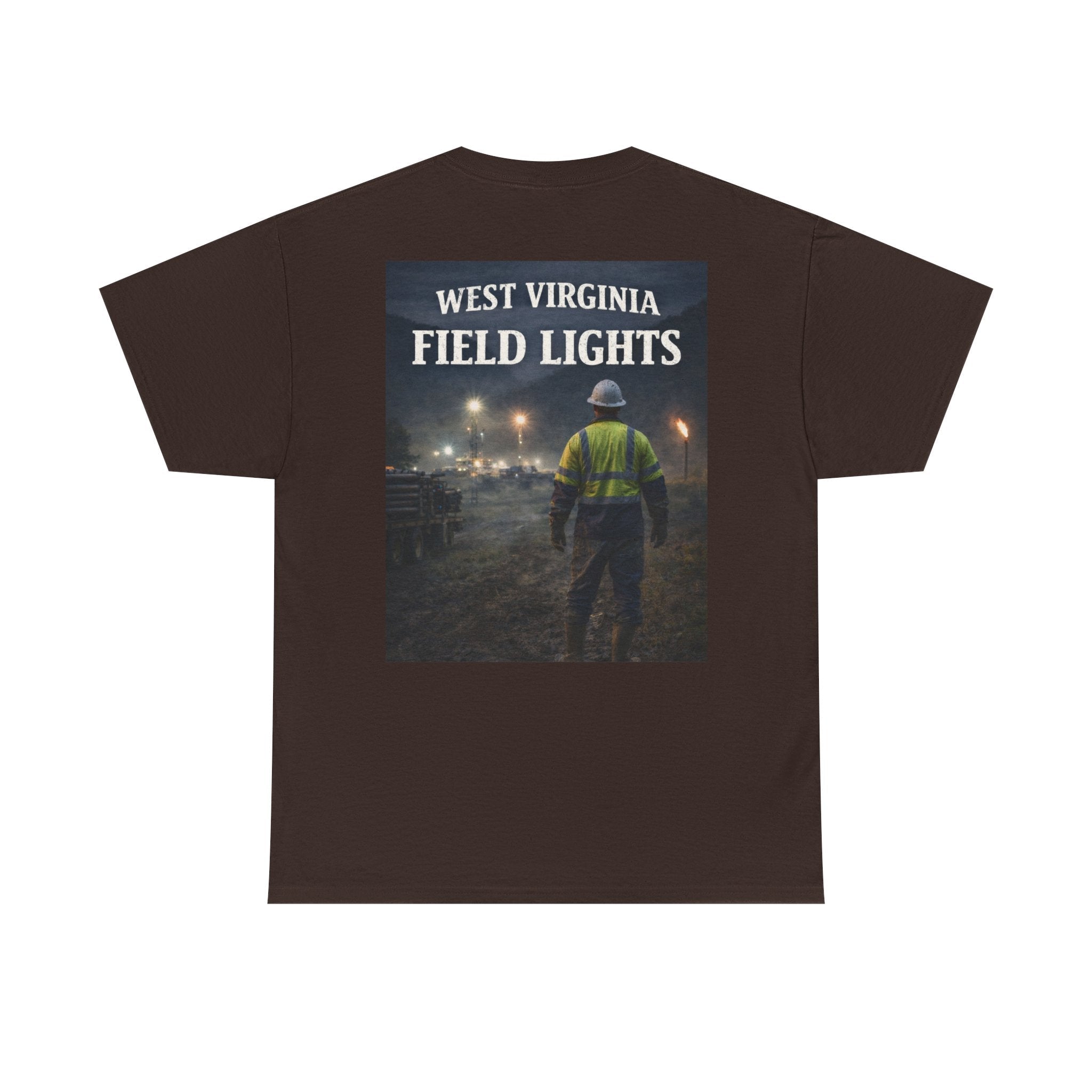 West Virginia Field Lights T-Shirt: Construction Night Shift Tee - Cecil Odell Music