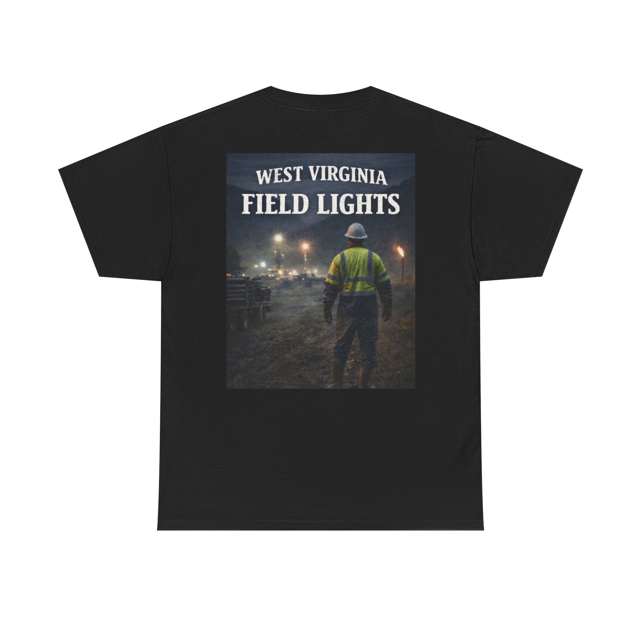 West Virginia Field Lights T-Shirt: Construction Night Shift Tee - Cecil Odell Music