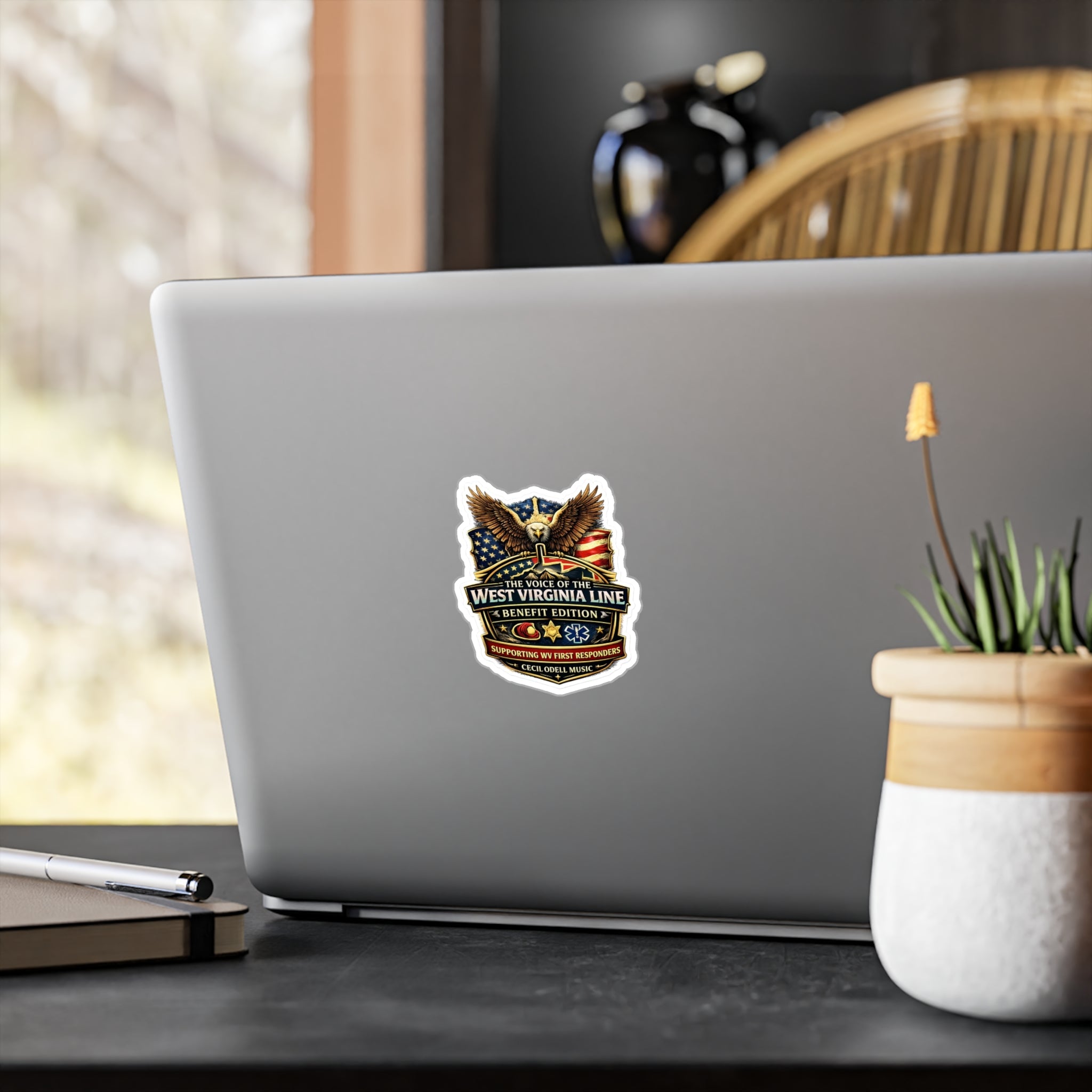 West Virginia Line Benefit Edition Kiss - Cut Vinyl Sticker: Supporting WV First Responders - Cecil Odell Music