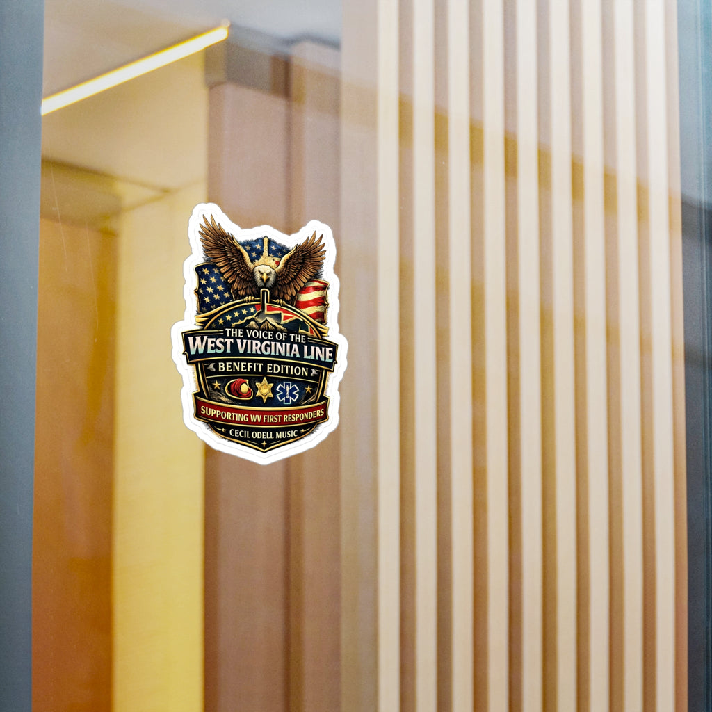 West Virginia Line Benefit Edition Kiss - Cut Vinyl Sticker: Supporting WV First Responders - Cecil Odell Music